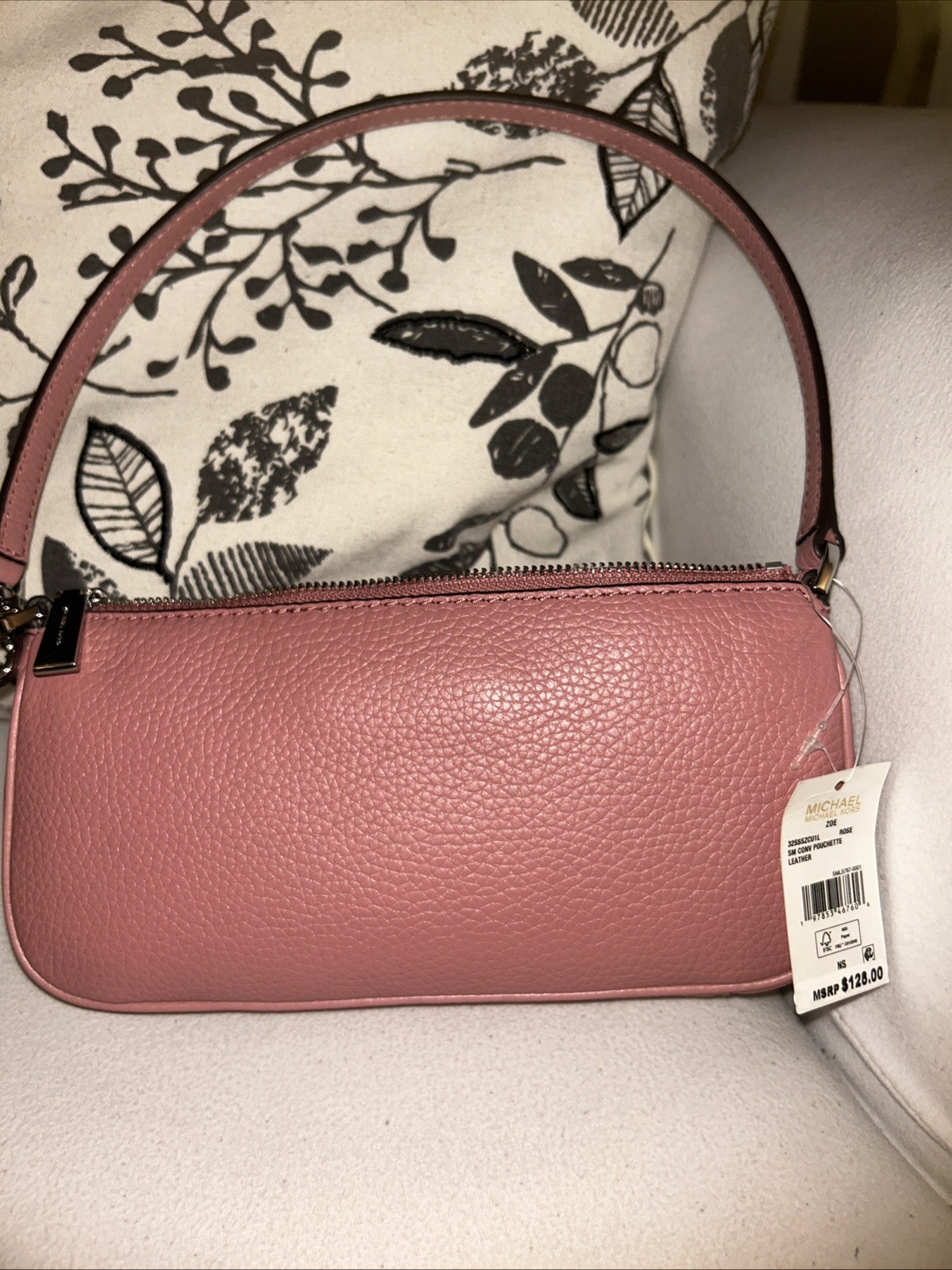 Michael Kors Zoe Small Convertible Pouchette Shoulder Bag Rosewood NWT