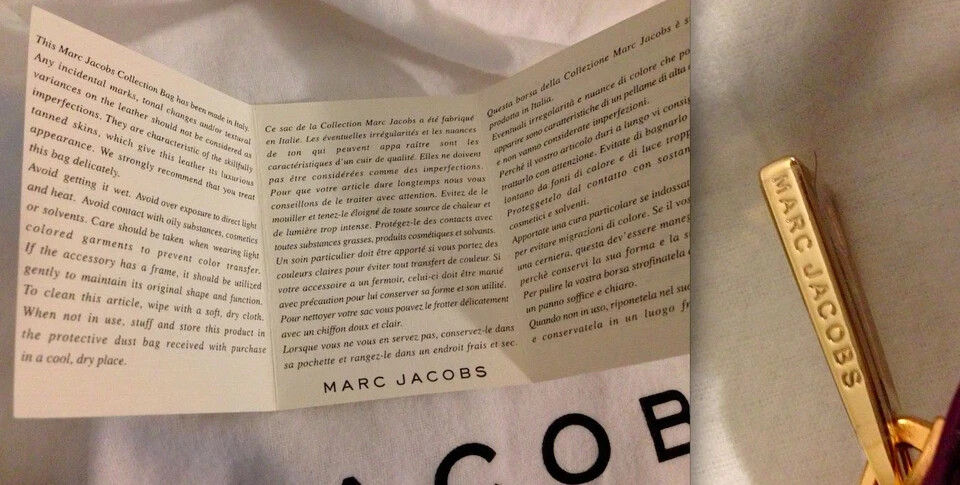 1 MARC JACOBS BAG PURPLE JEN or ORANGE CECILIA Leather snake embossed $1,400 NWT