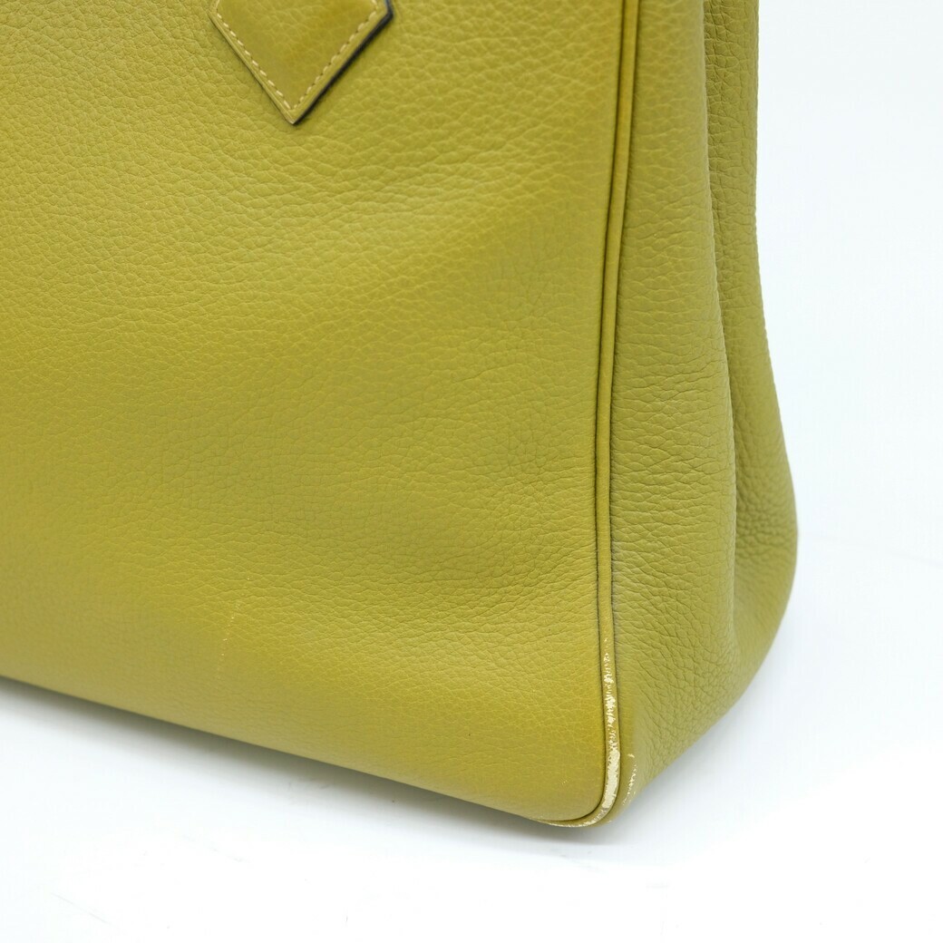 Hermes Victoria Cabas 32 Tote Shoulder Bag Taurillon Clemence Anise Green