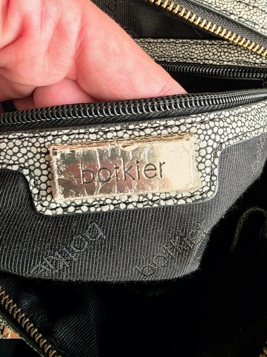 Botkier Valentina Satchel Green Shagreen Embossed Leather Crossbody Bag
