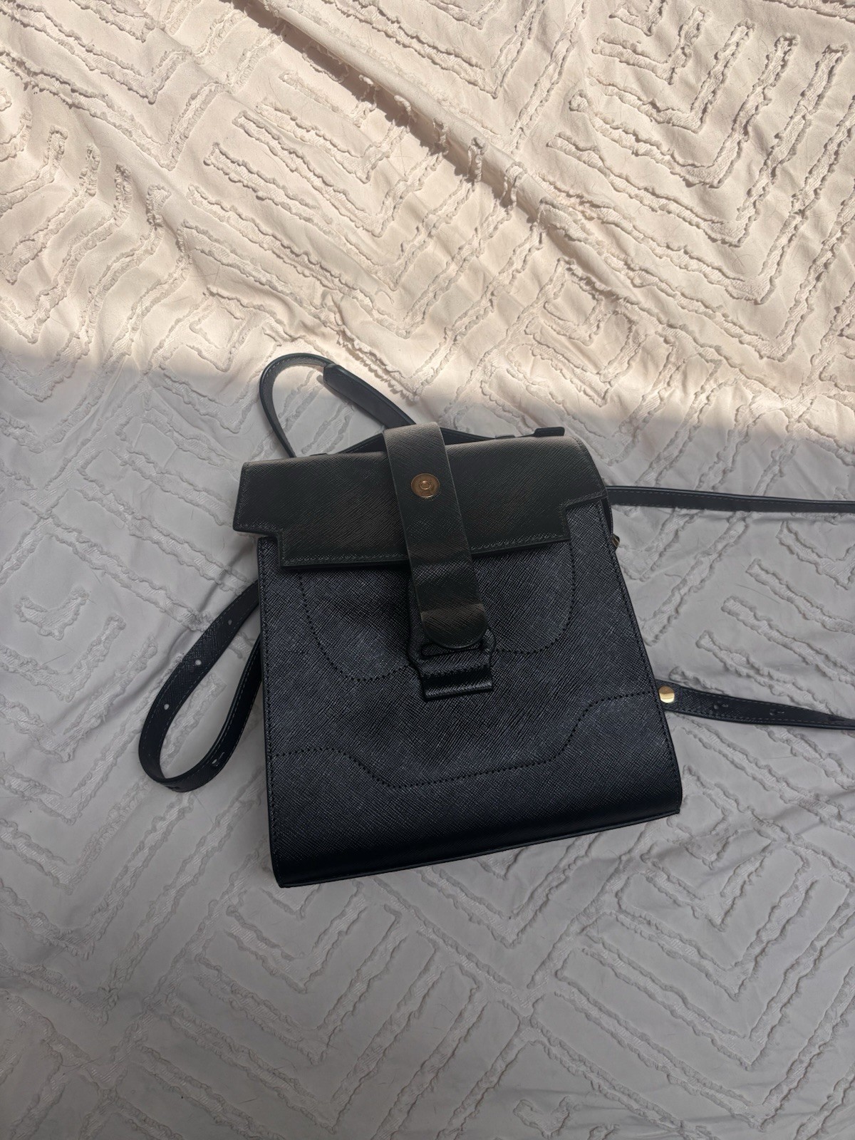 Senreve Mini Alumna Bag Pebbled Forest Green