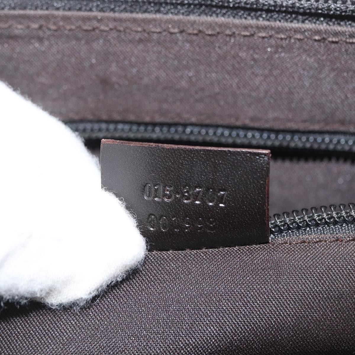 GUCCI GG Canvas Business Bag Beige Silver 015 3707 Auth gh1806