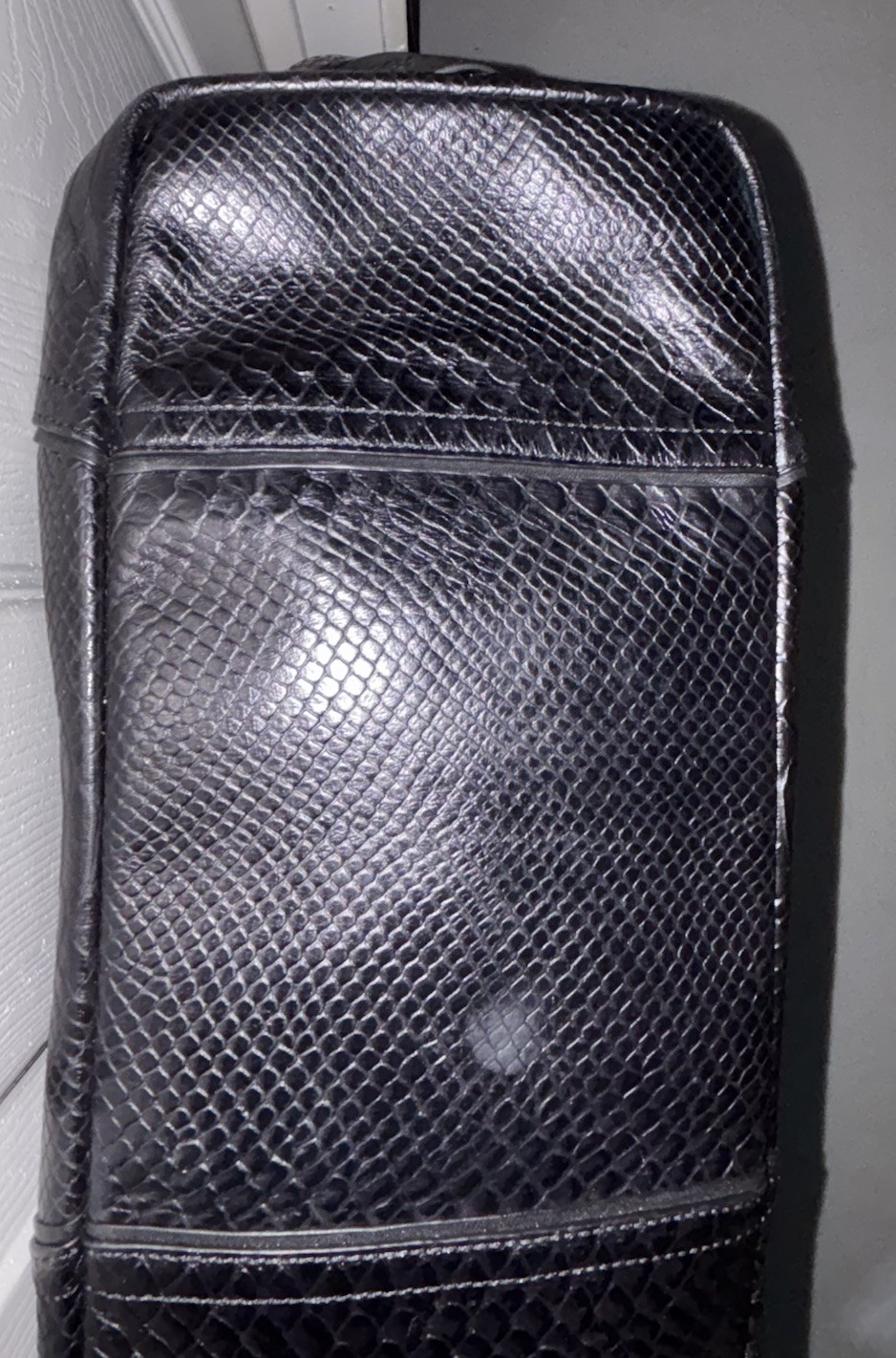 Coach Embossed Python Leather/ Suede Hadley XL tote w/ Suede & Leather Pouch