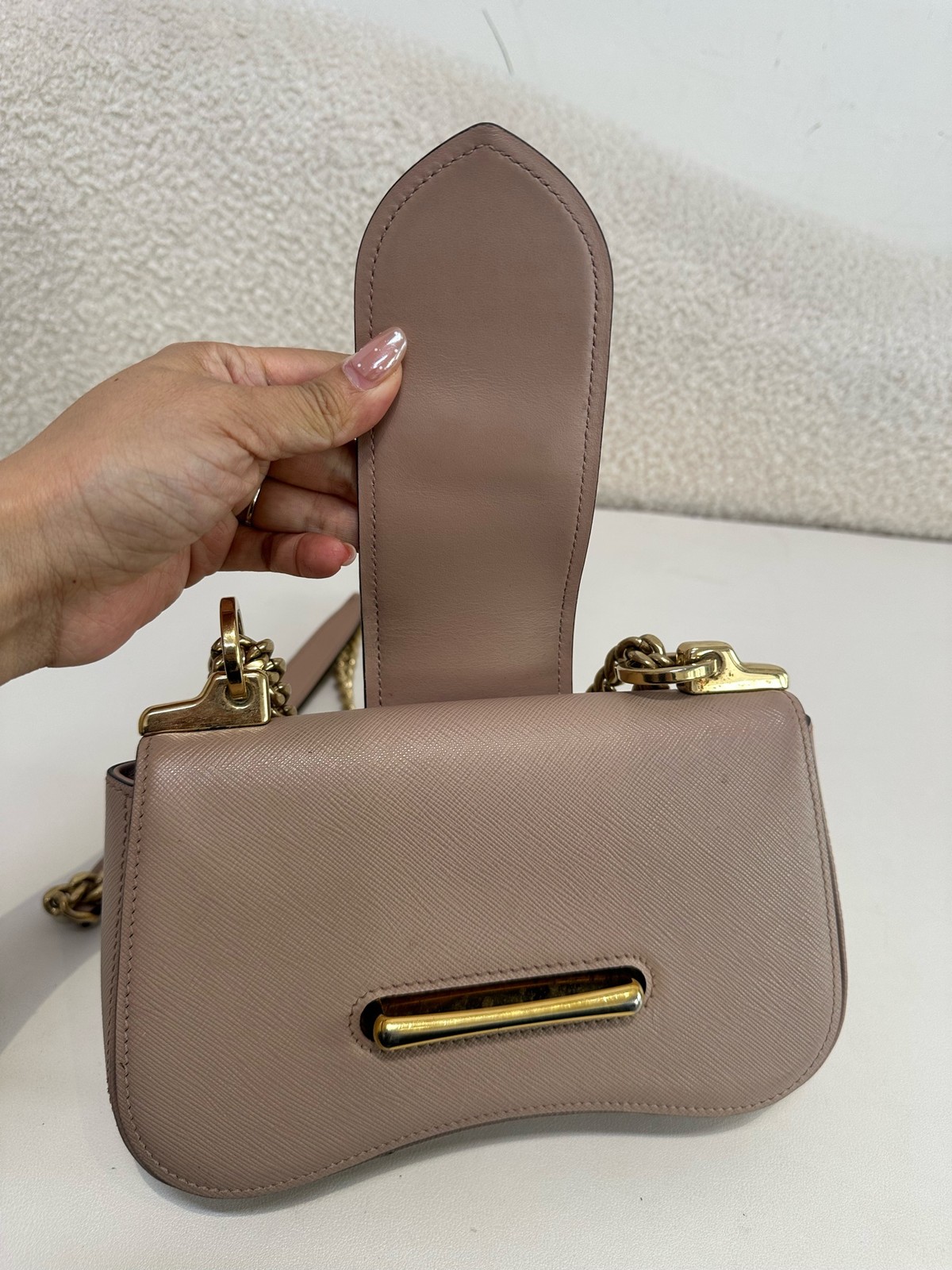 Authentic Vintage Prada Sidonie Leather Shoulder Bag Beige Gold-Tone eBay AG
