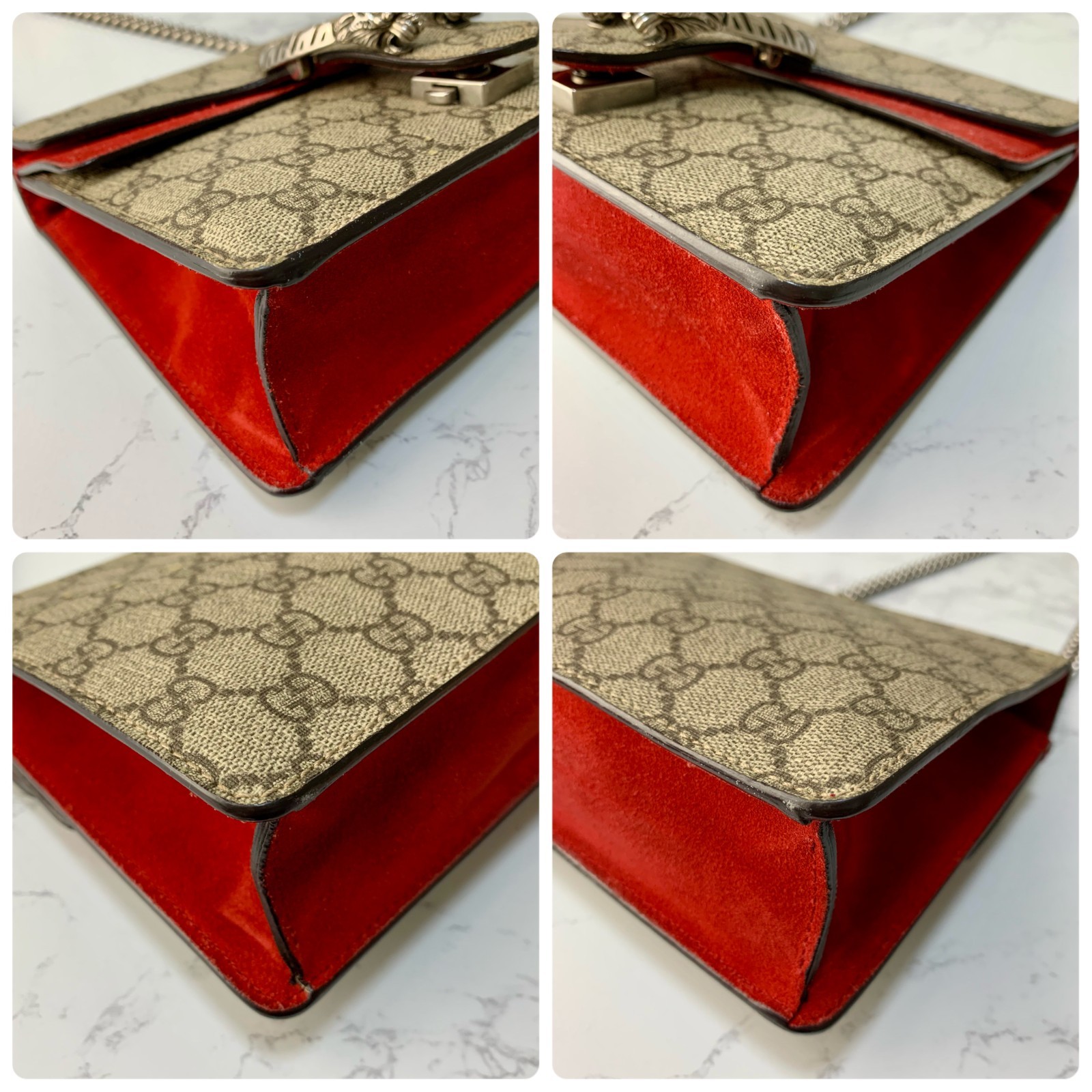 GUCCI Dionysus Small GG Supreme Chain Crossbody Shoulder Bag Auth【Condition:A】