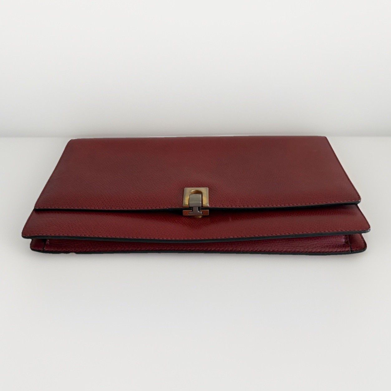 Authentic Bally Clutch Leather Red From Japan 0906
