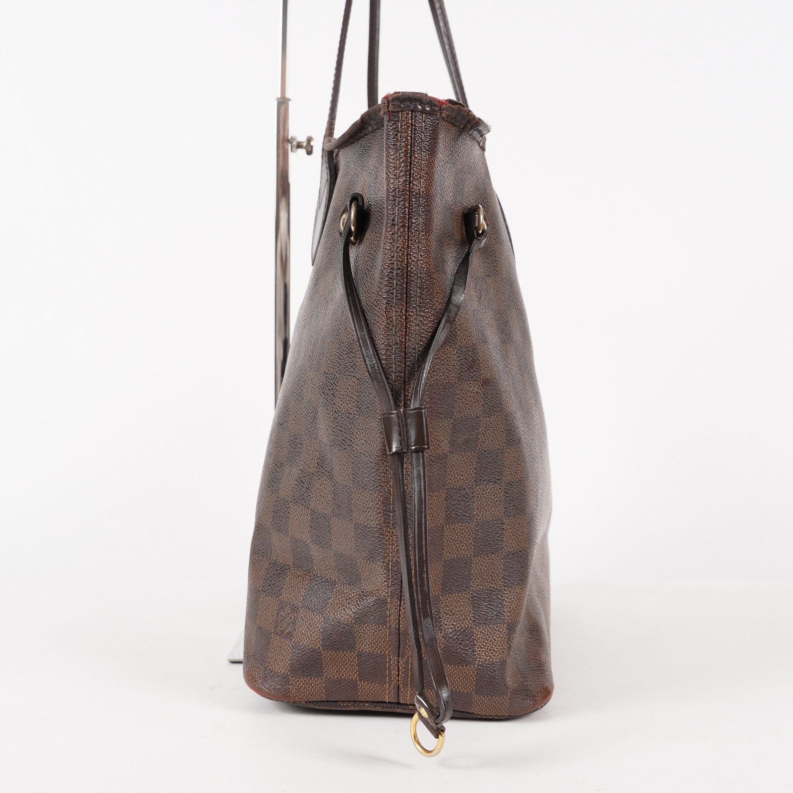 Louis Vuitton Neverfull MM Damier Ebene Red Interior Tote 05E053410016