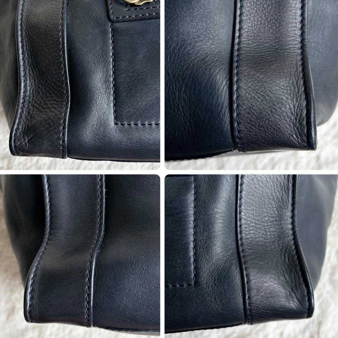 CELINE Luggage Mini Leather Tote Bag, Navy Can store A4 size PC large capacity
