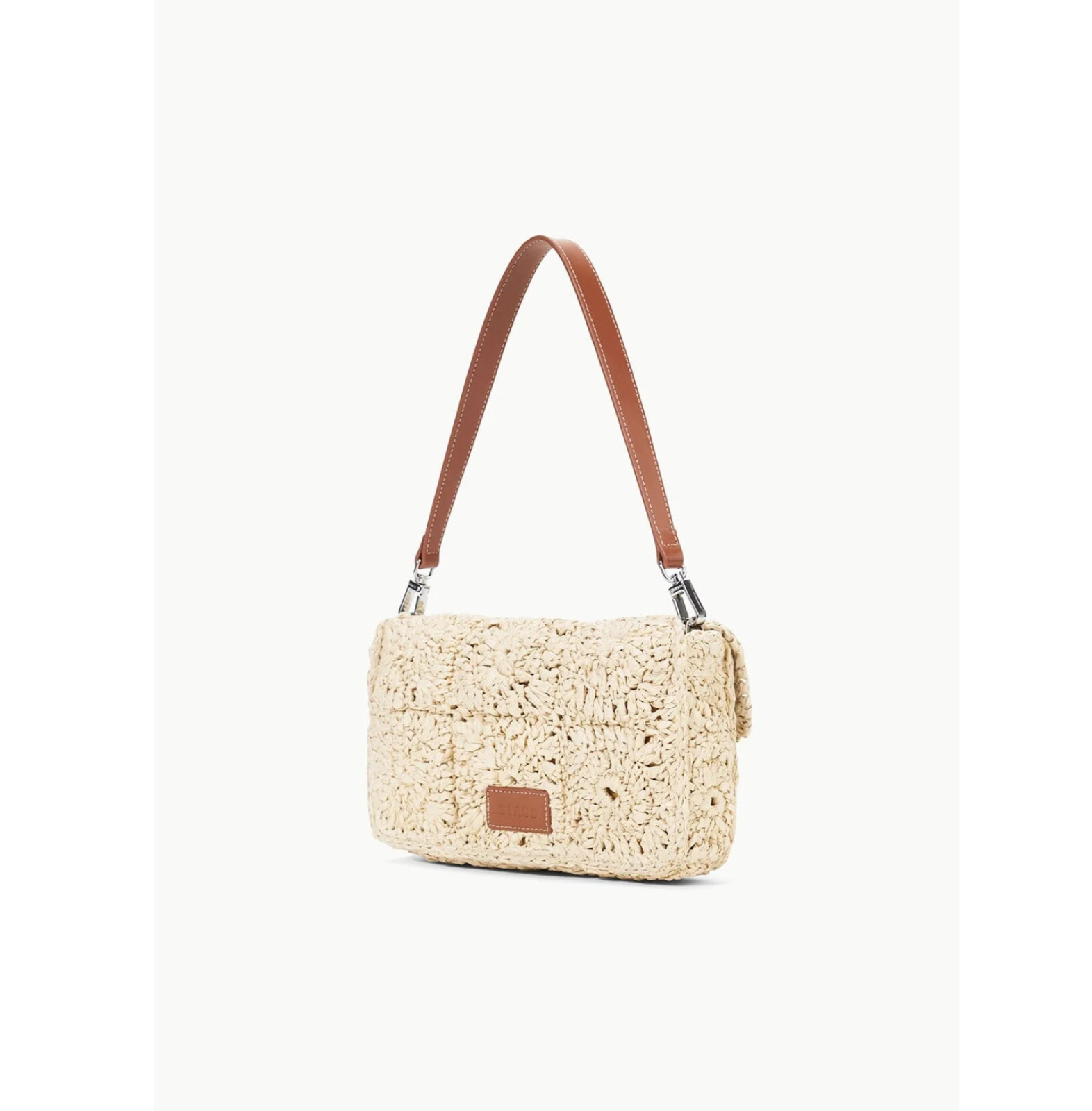 STAUD TIMMY CROCHET RAFFIA CONVERTIBLE SHOULDER BAG MSRP$395 Timeless Chic