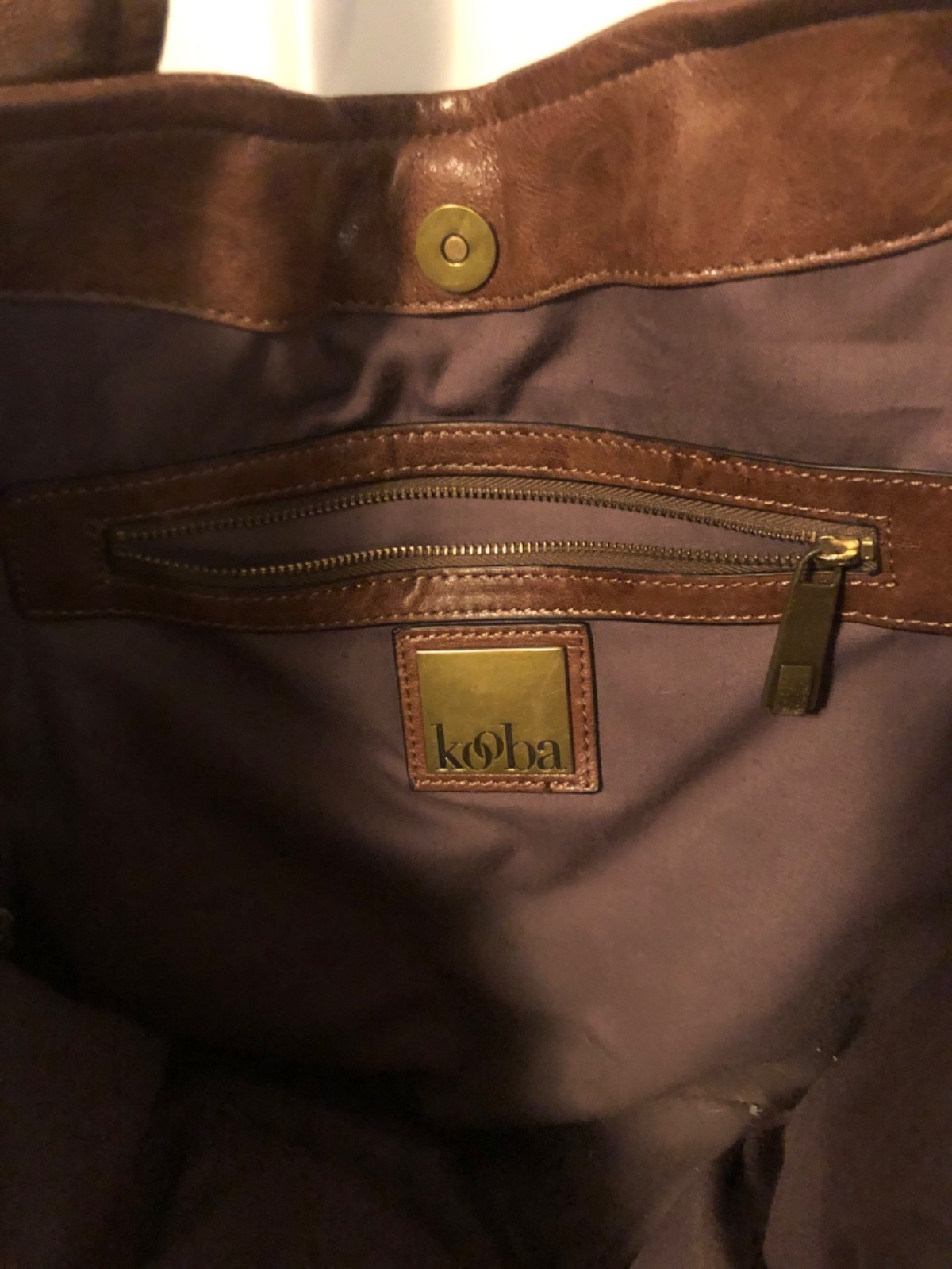 Kooba brown leather large shoulder bag buckle boho slouchy luxury Y2K
