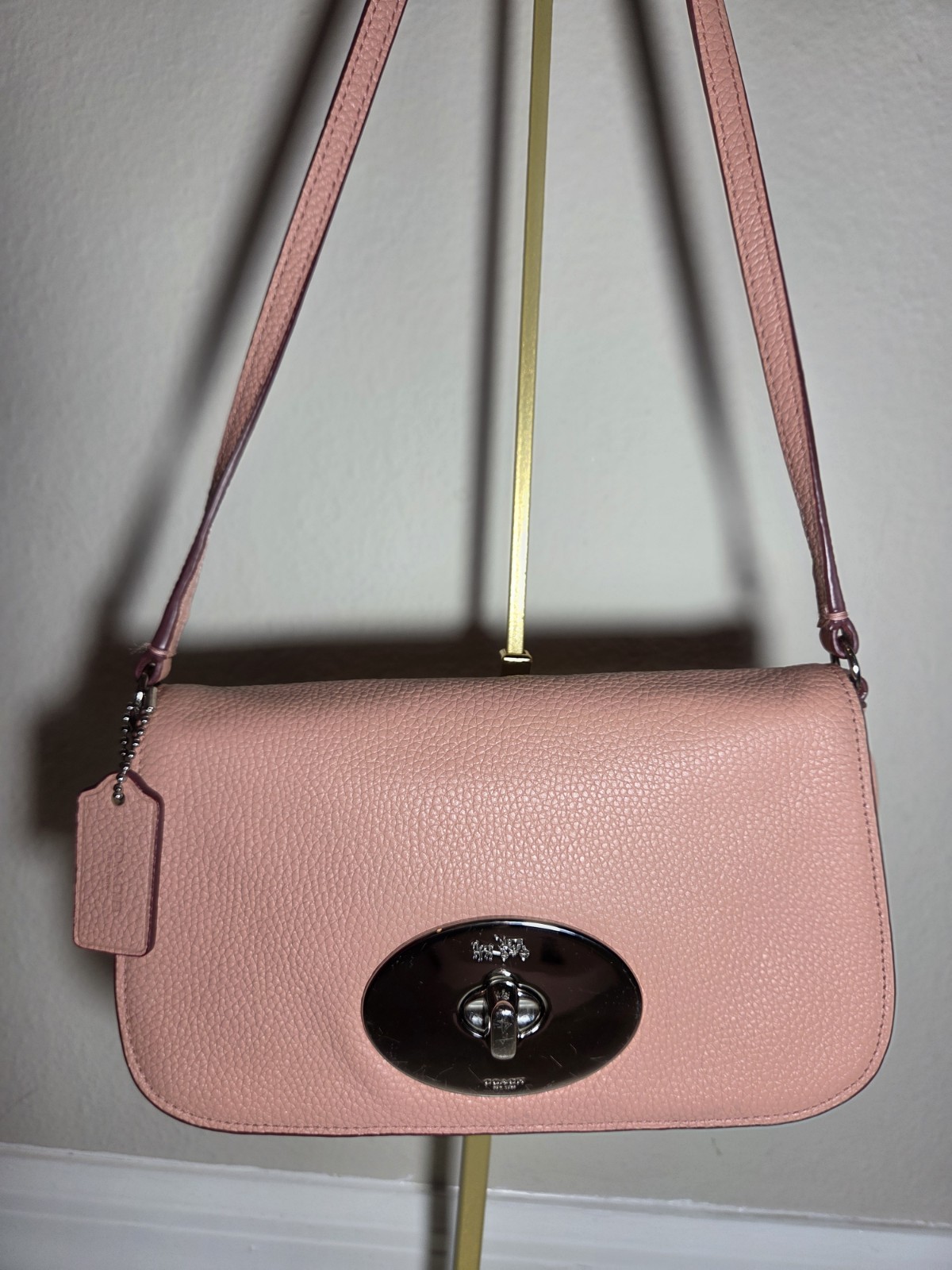 Coach F52896 LIV Pebbled Leather Crossbody Bag in Pink – MSRP $195