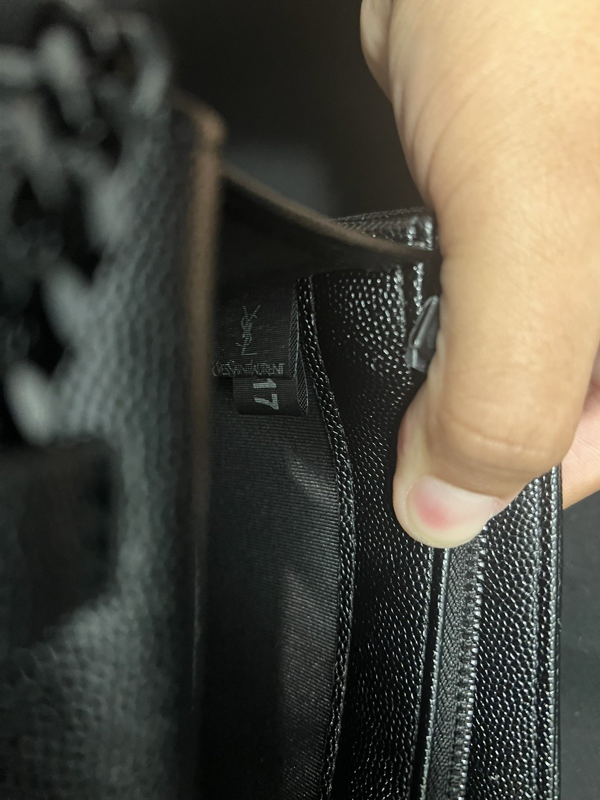 Saint Laurent YSL Quilted Chevron Envelope Shoulder Bag black, black Chain Strap