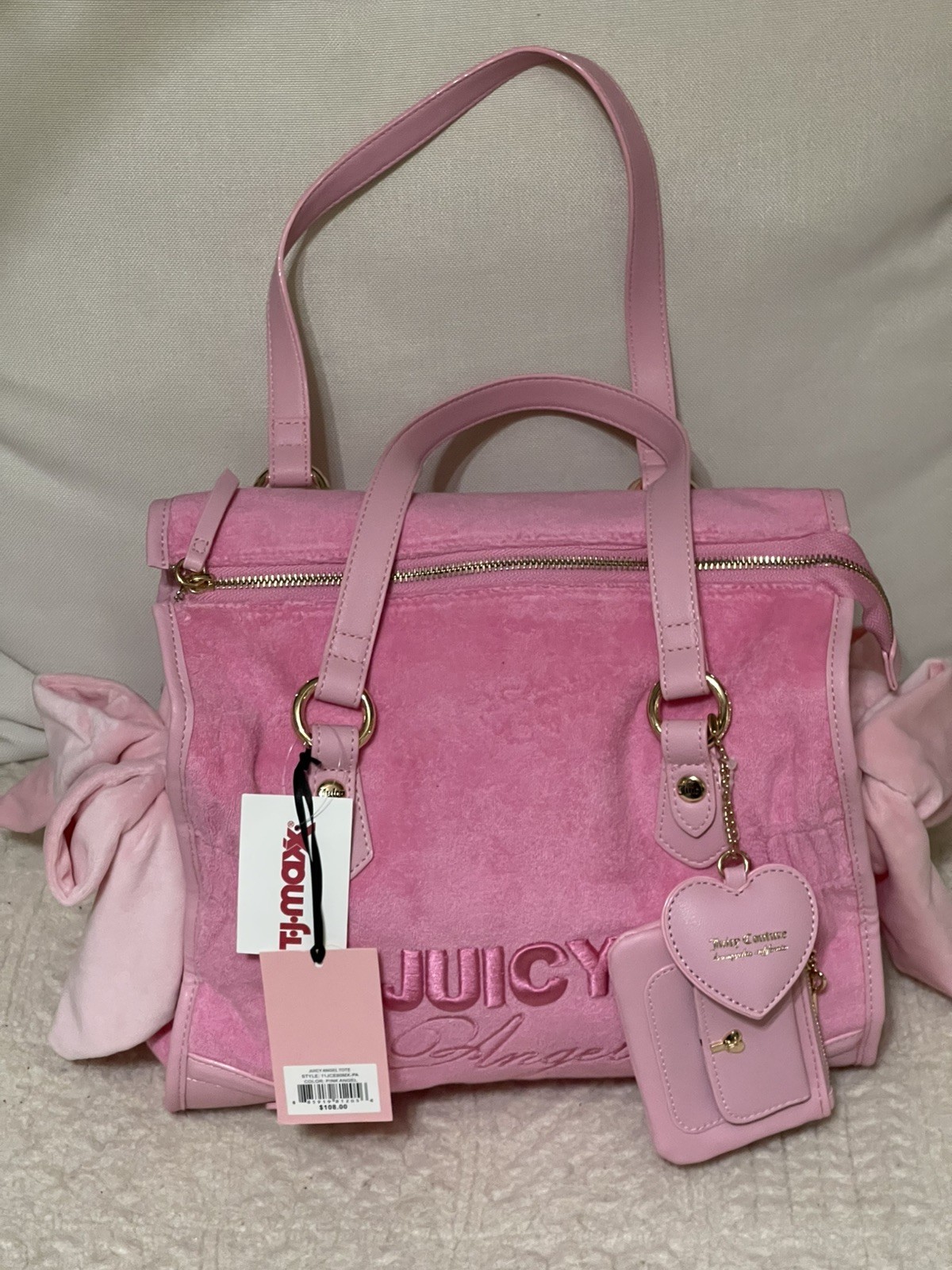 Juicy Couture Juicy Angel Tote With Coin Purse Heart Bag Charm viral new release