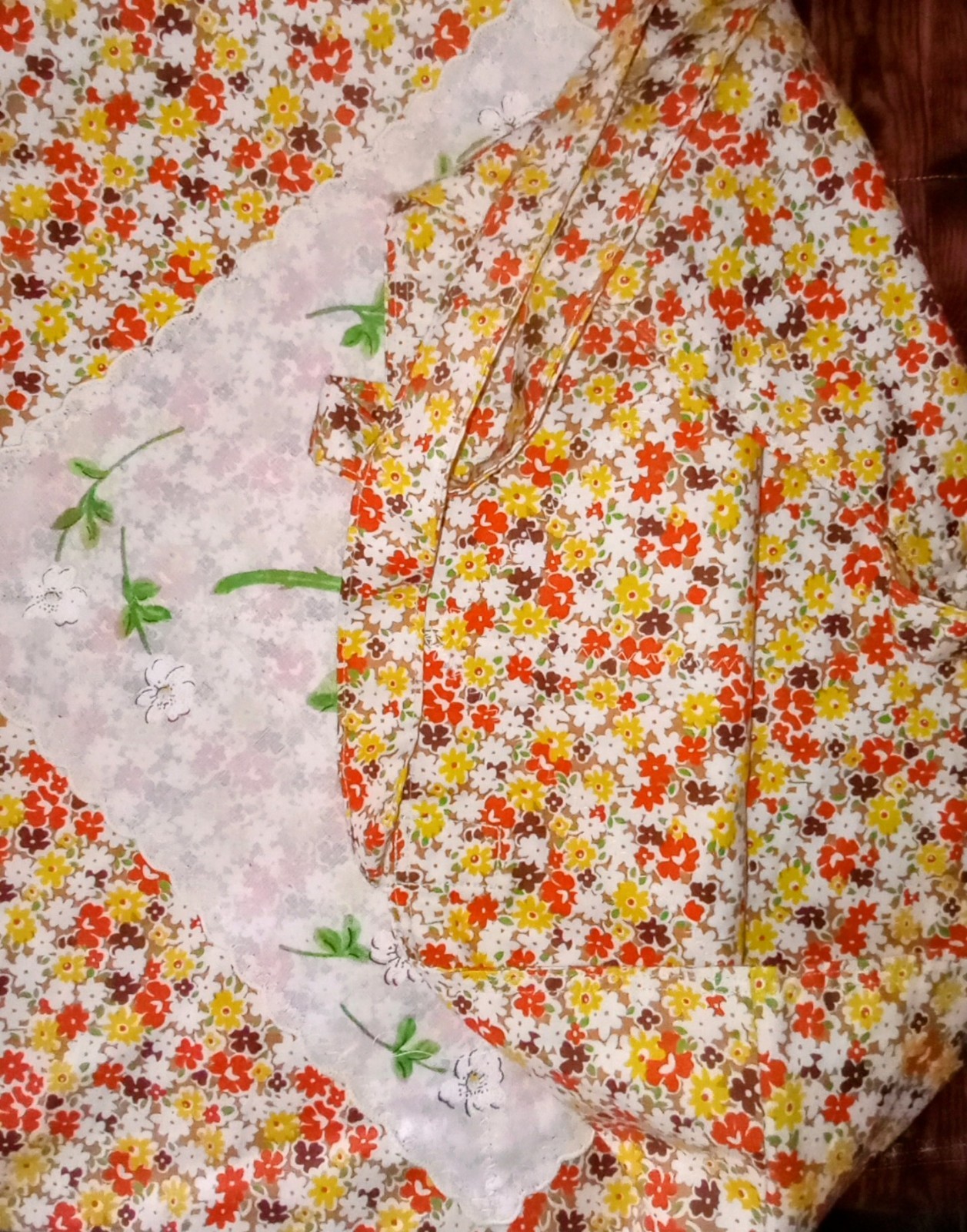 Yellow Roses Vintage Hankie Tote Handmade, Lined, Double Straps, Retro Style
