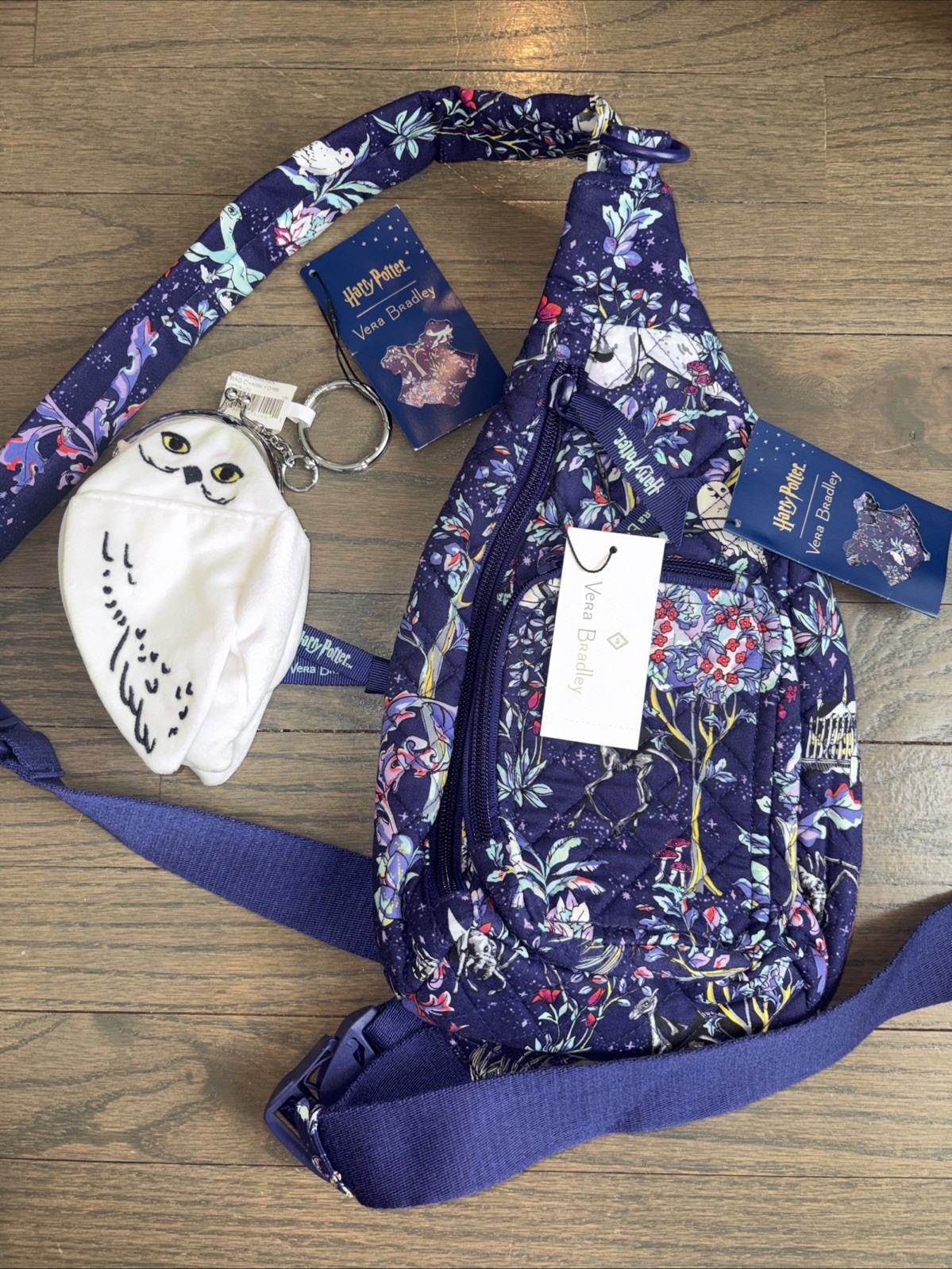 Harry Potter Vera Bradley Mini Sling Backpack Forbidden Forest With Bag Charm