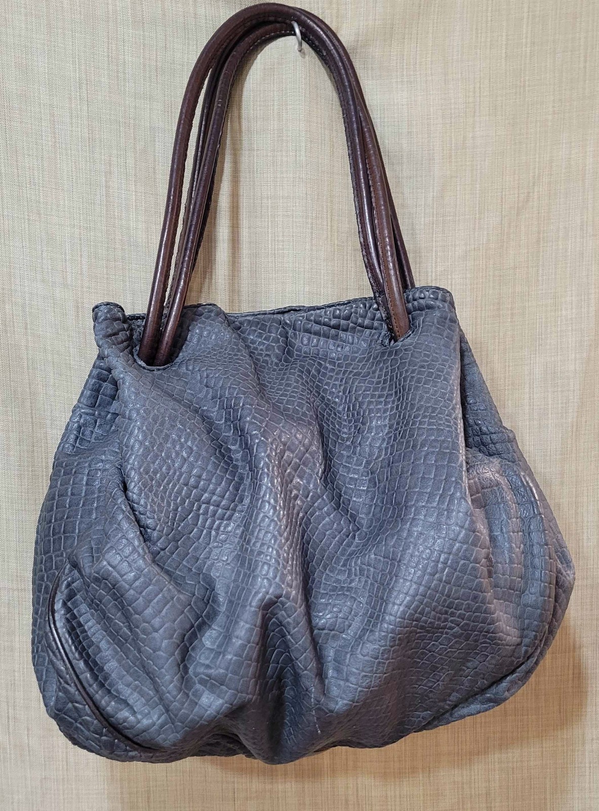 Numero 10 Large Leather Bag Croc Embossed Slouchy Hobo Tote
