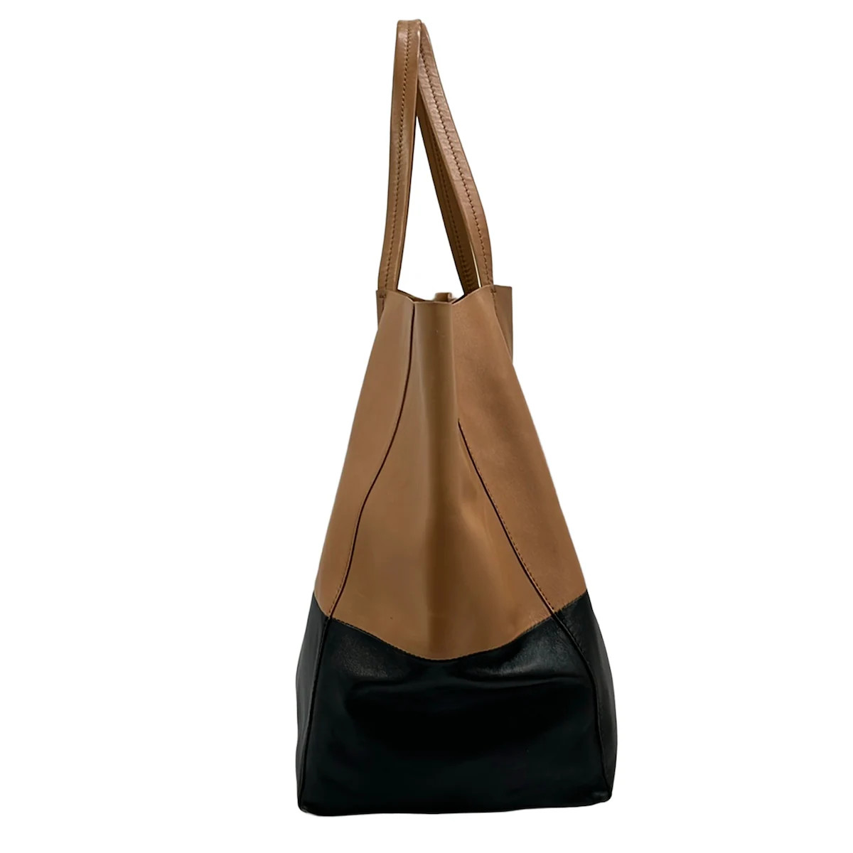 CELINE Horizontal Cabas 169263EBT.04TB Brown Black Leather Tote Bag