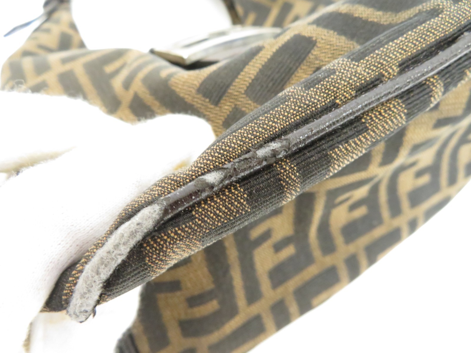 Authentic FENDI Zucca Shoulder Bag Hand Bag I#52450