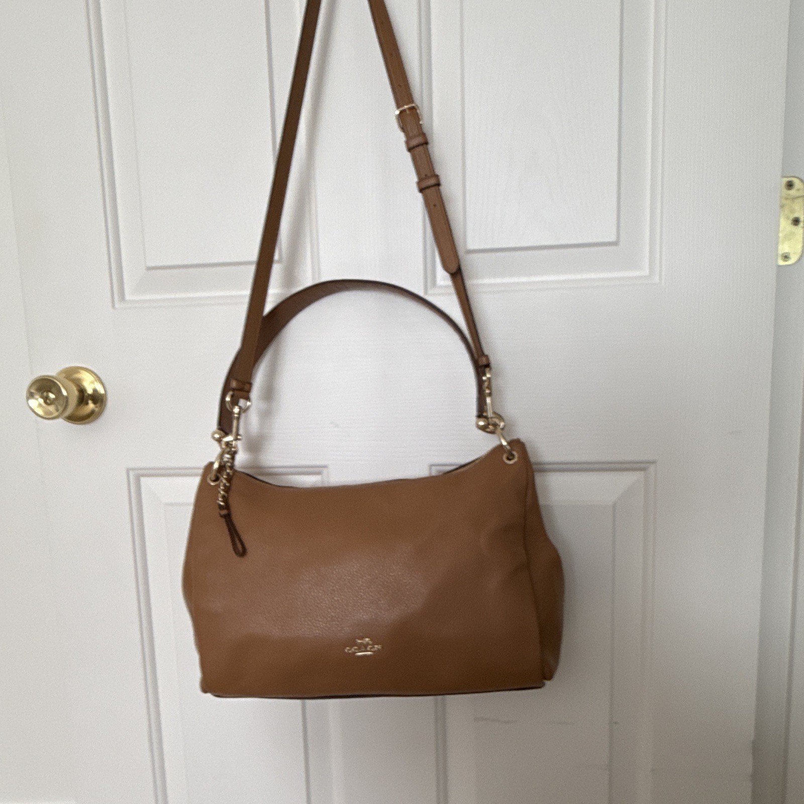 Coach Brown Medium Shoulder Bag Zip Closure Detachable Strap