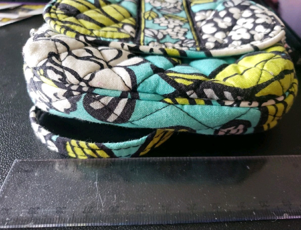 Retired Vera Bradley Island Blooms Small Crossbody Bag Long Strap Mint Teal