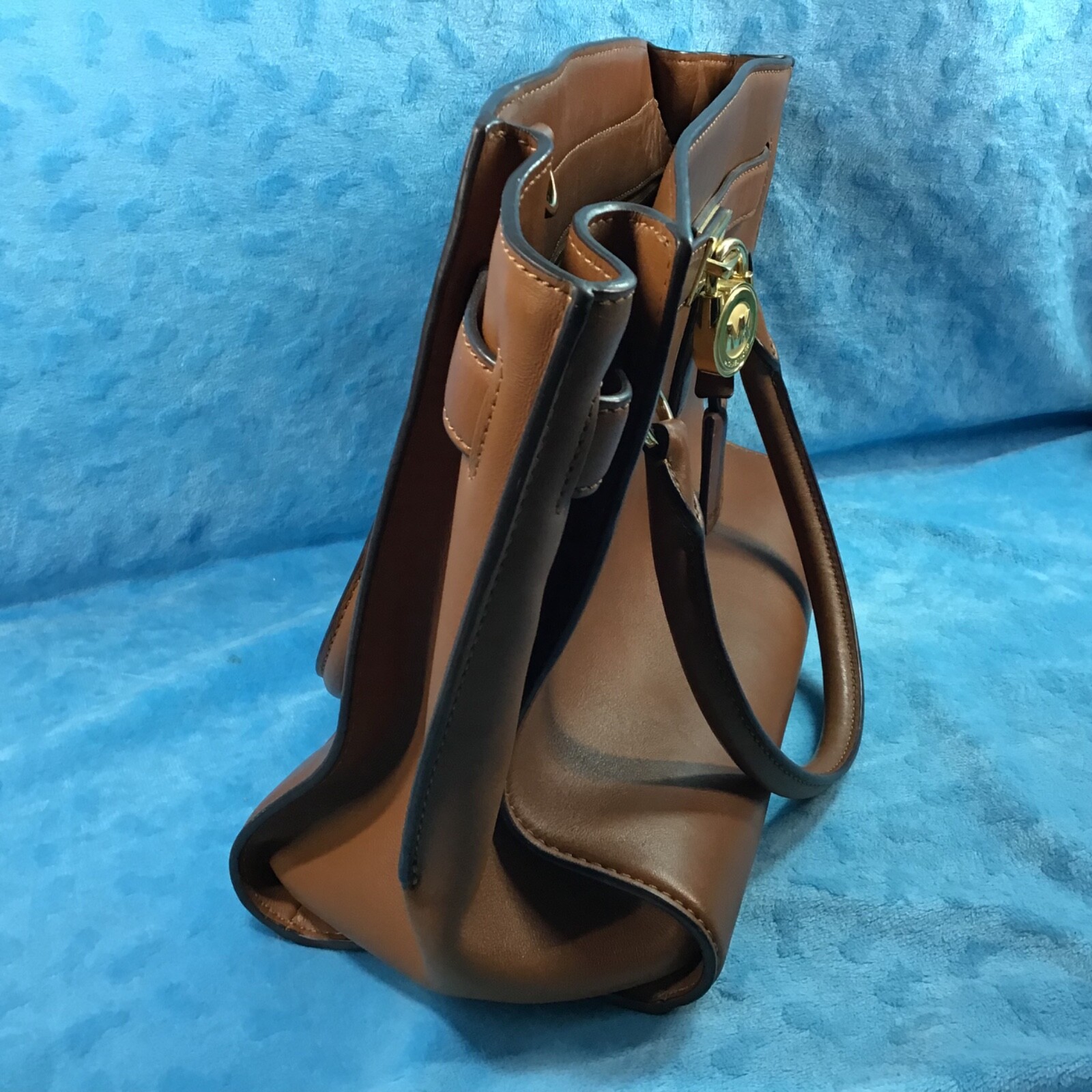 Michael Kors Brown Leather Shoulder Bag Purse w/Detatchable Strap AV 1405