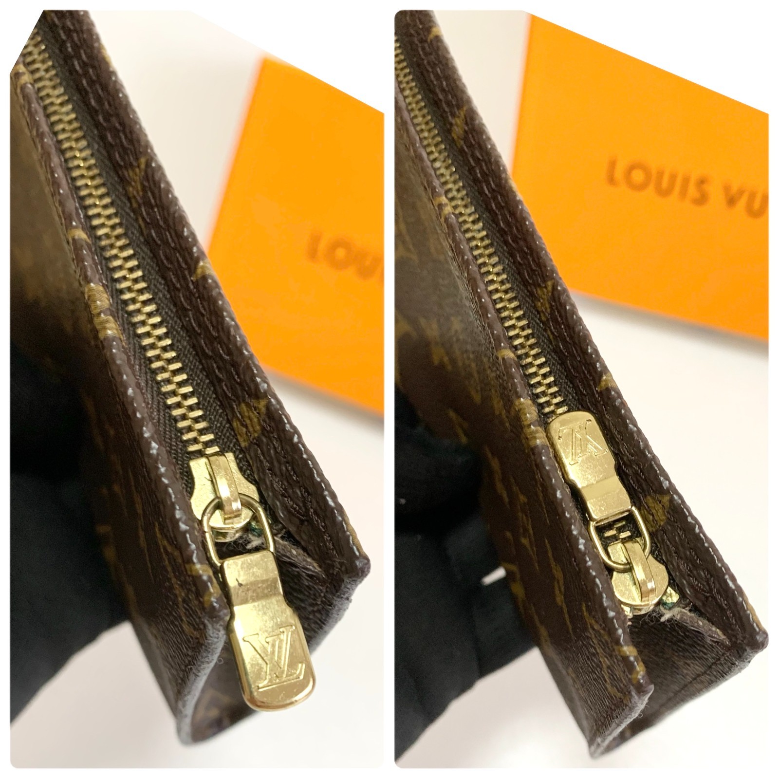Auth Louis Vuitton Bucket Pouch PM Monogram Accessory Pouch Pochette France #2