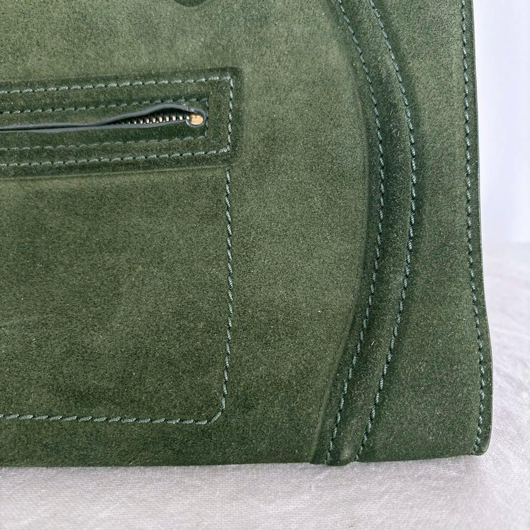 CELINE Luggage Phantom Dark Green Leather Tote Phoebe Philo OldLogo Limited Rare