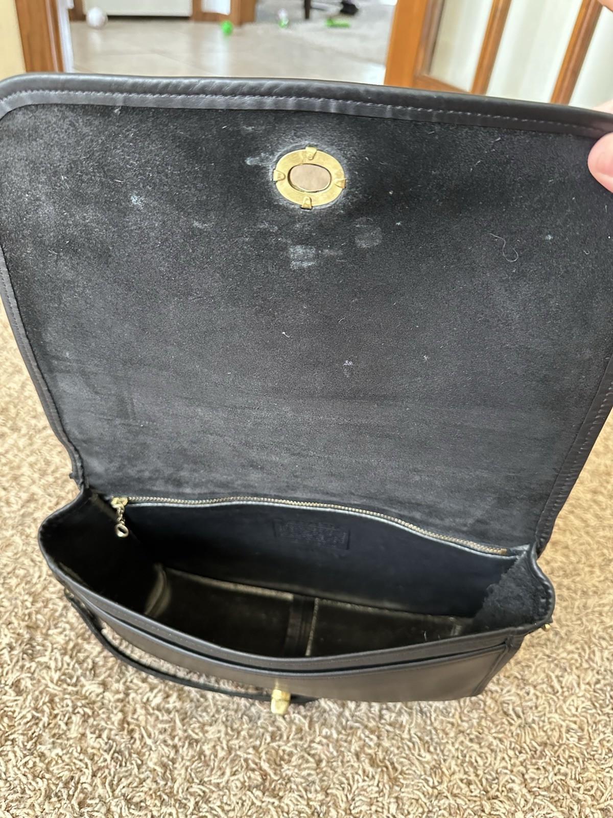 1980s Vintage Coach Convertible Clutch Crossbody, Brass Hardware, Turnlock