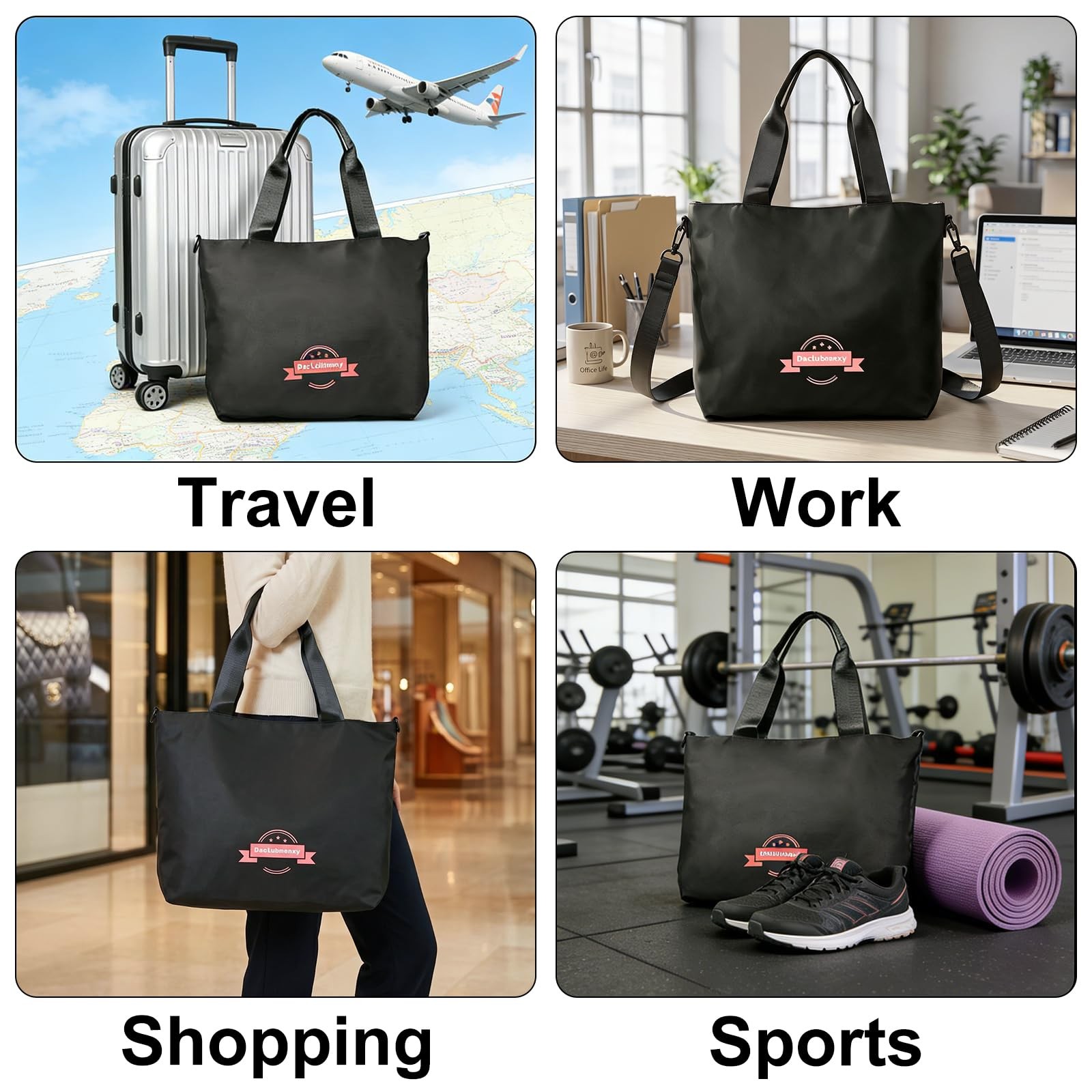Large Crossbody Bags Ladies 12 inches x 11.5 x 4.5 inches, Black