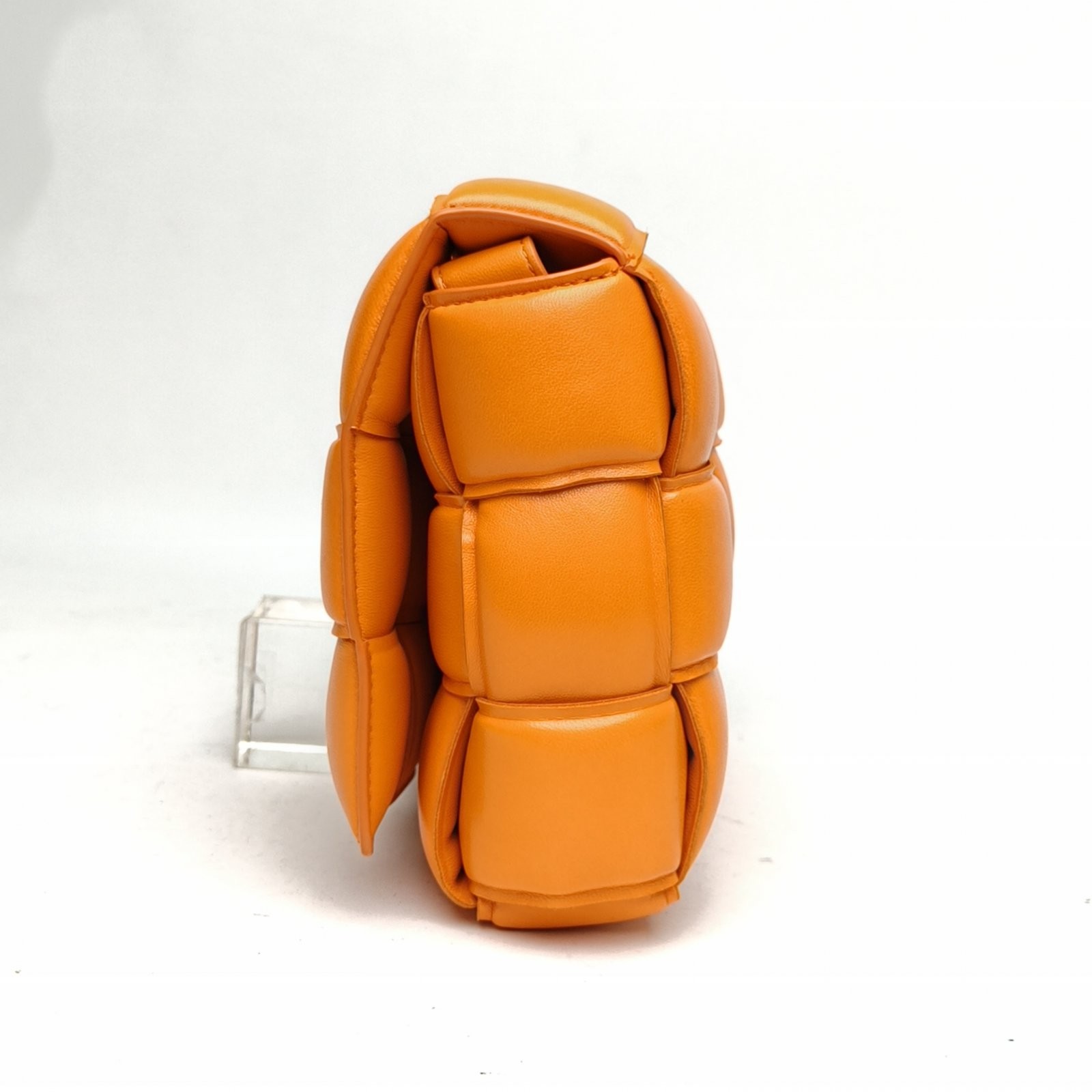 BOTTEGA VENETA Cassette Padded Medium 26cm Orange Lambskin Crossbody Bag