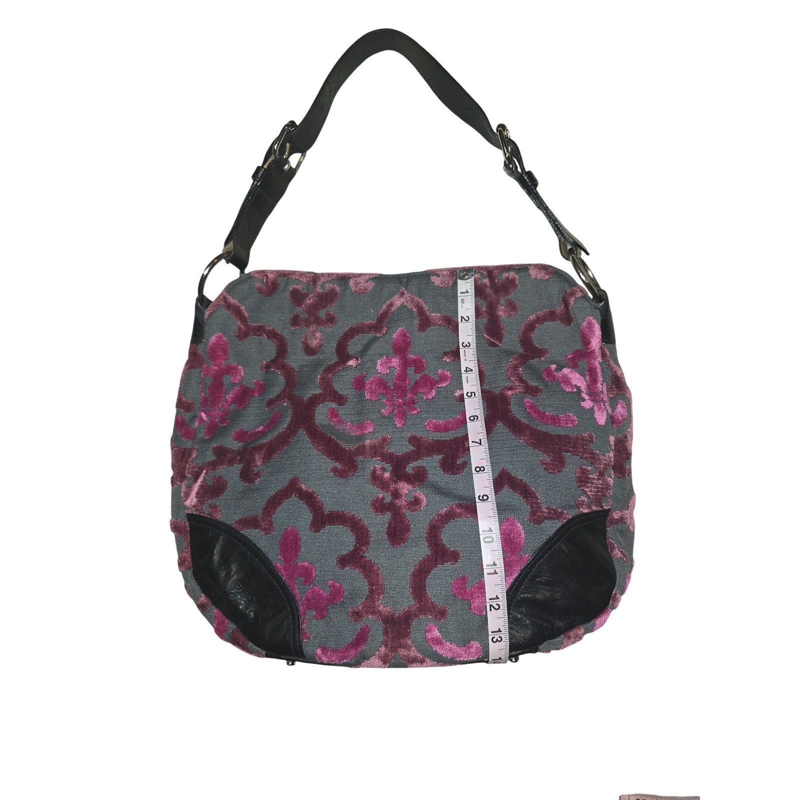 Glenda Gies Isabella Hobo Bag in Raspberry Hotel fabric