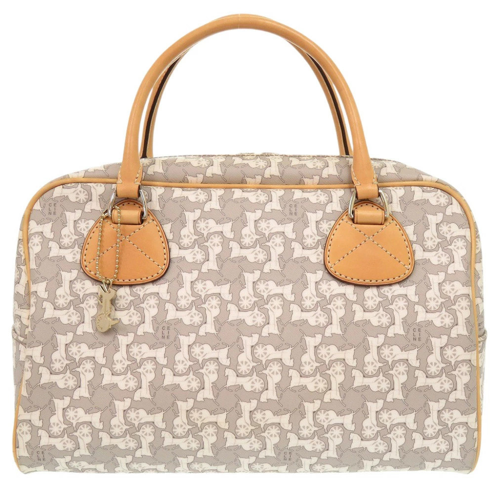 Celine Saddle Horse Pattern PVC / Leather Gray / White / Beige Women’s #LTB1481