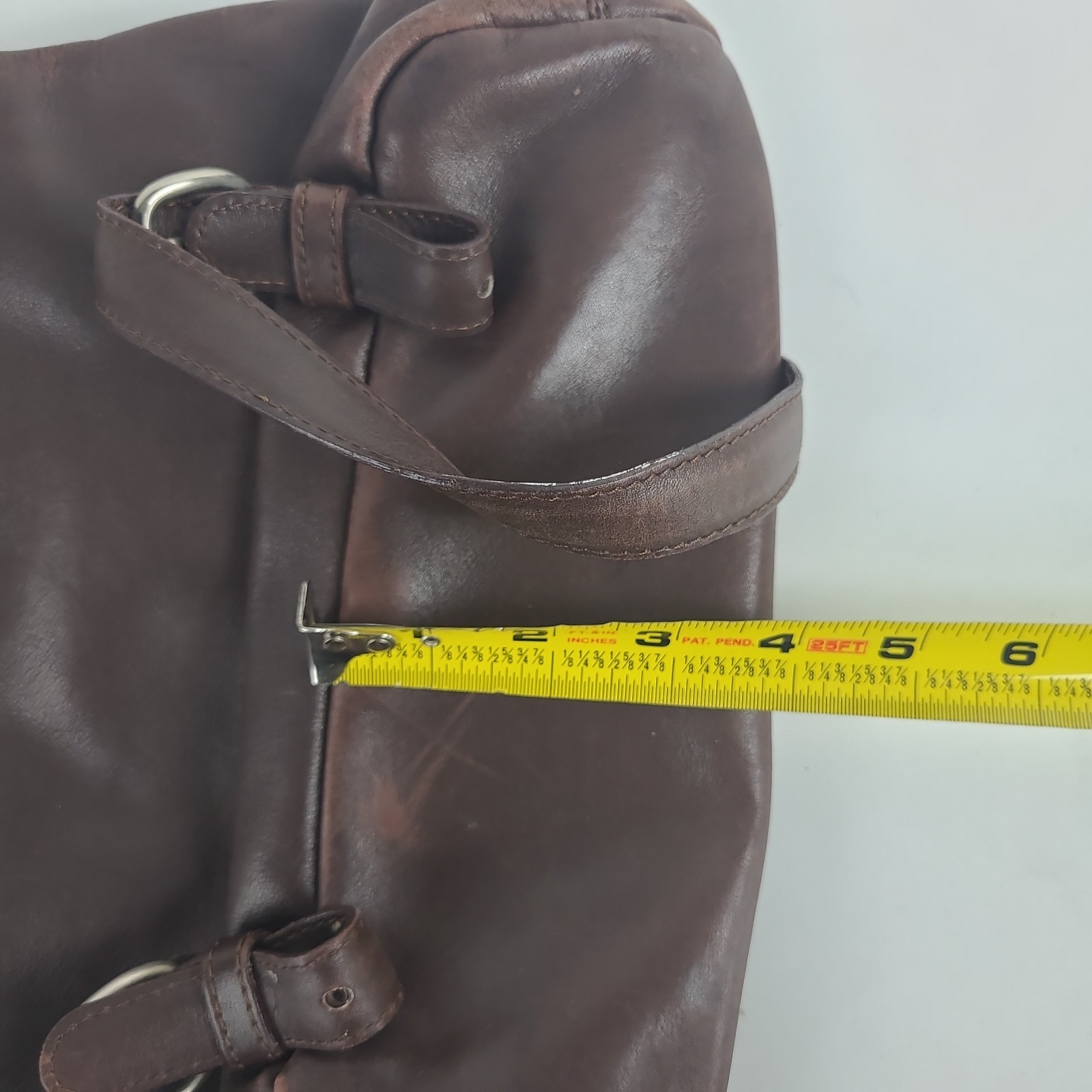 Vintage Joan & David Sac Backpack Straps Bag Brown Leather Purse, Snap Clasp