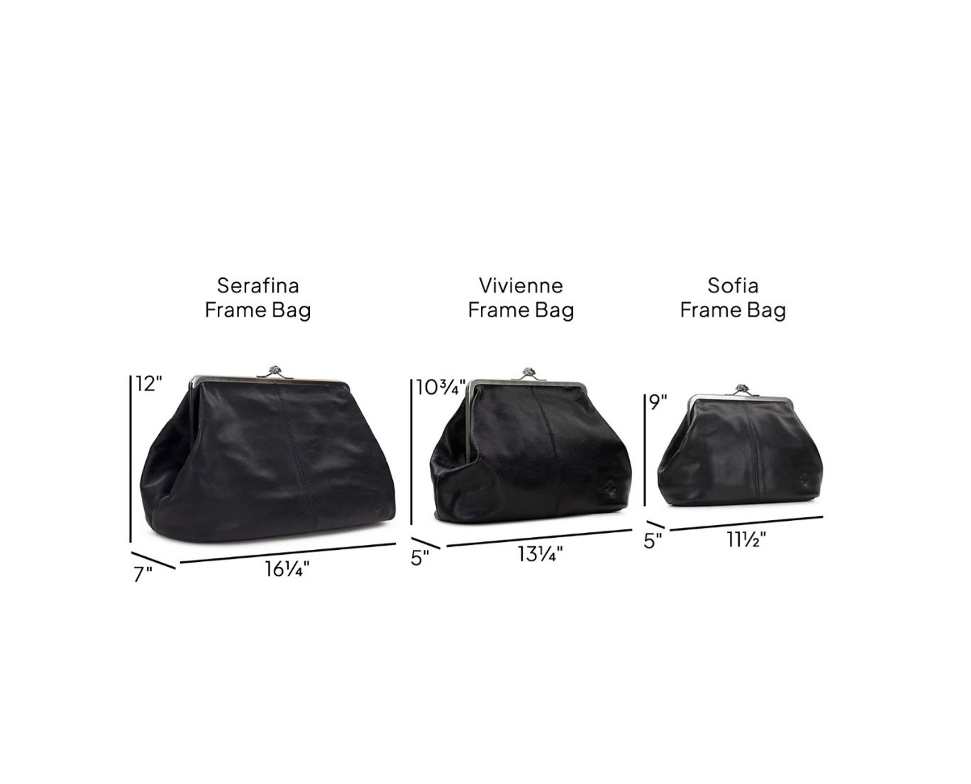 PATRICIA NASH Vivienne smooth leather large clutch crossbody + Dust bag Black