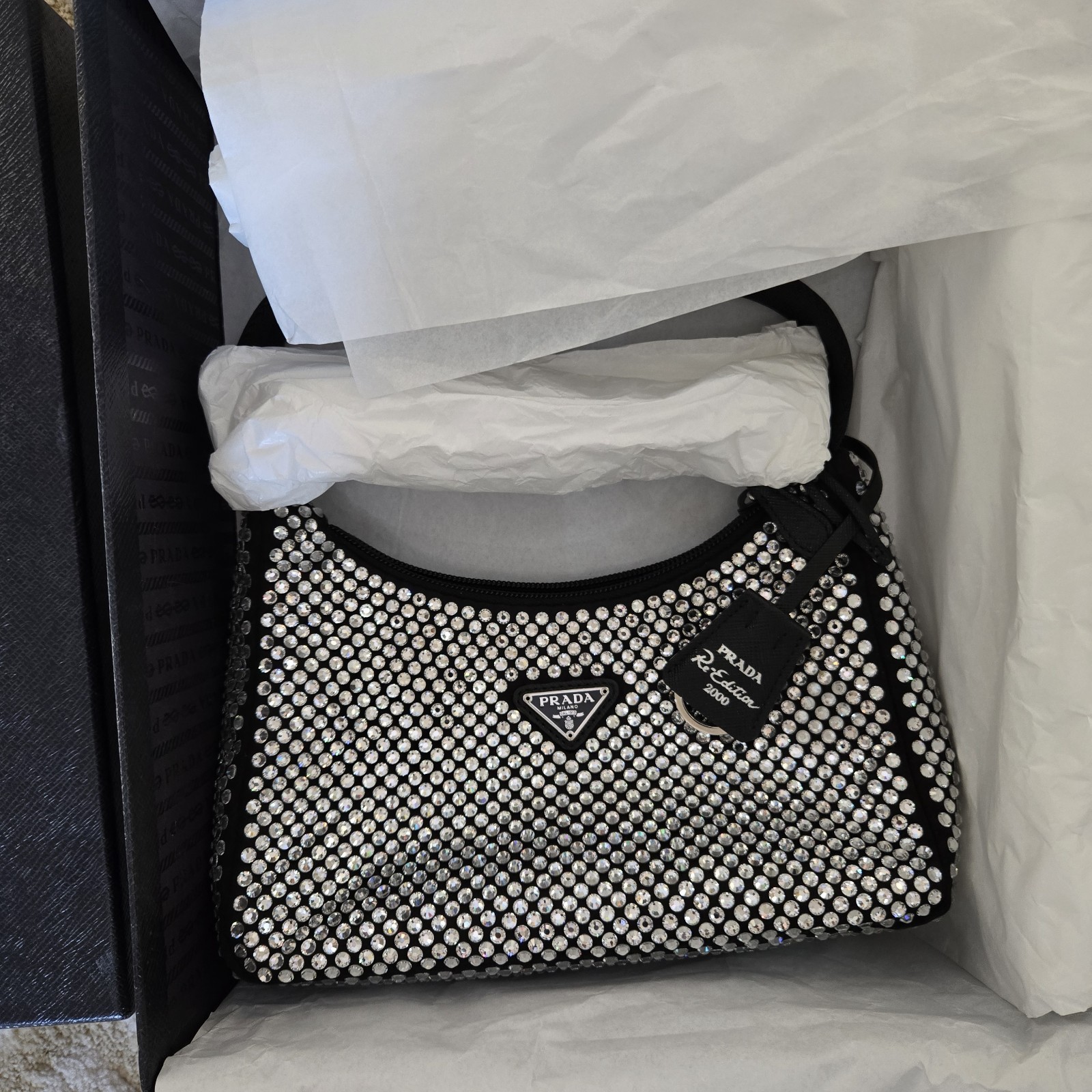 Prada Re Edition 2005 Crystal Shoulder bag with Box