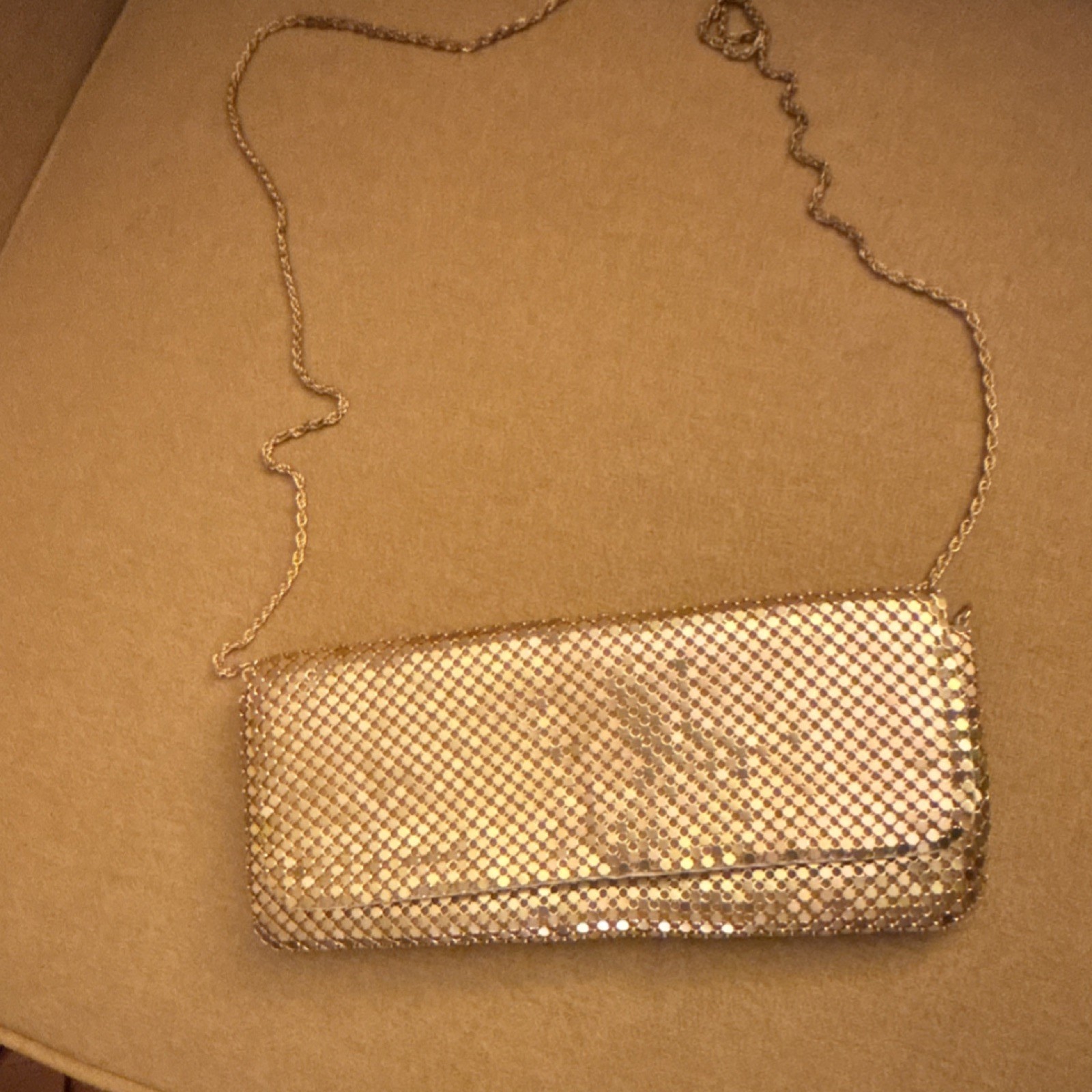 Gold Mesh Chain Strap Women’s Clutch Party Cocktail Wedding Bag