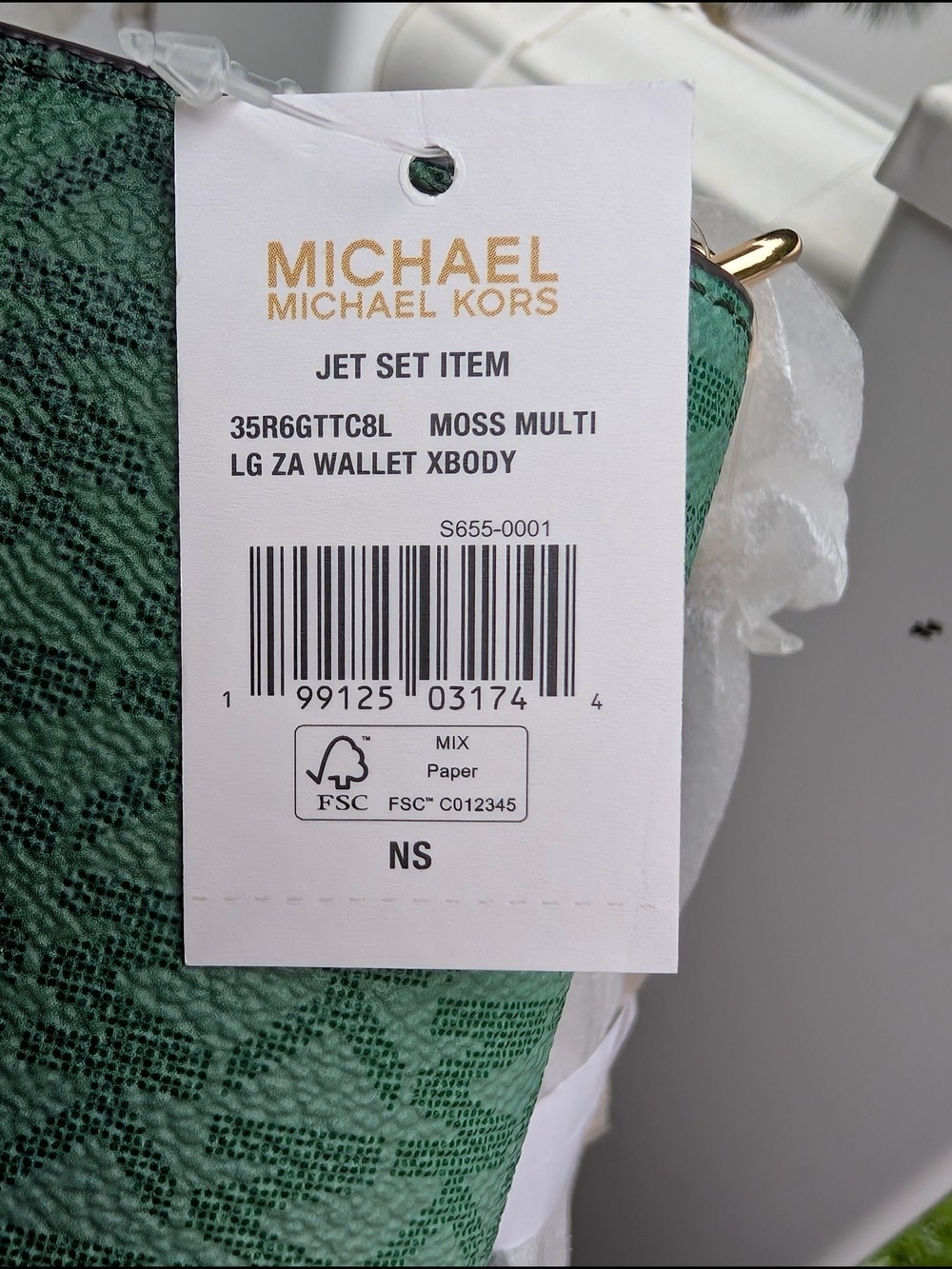 Michael Kors Jet Set Large Zip-Around Crossbody/Wallet – Moss Multi (NWT)