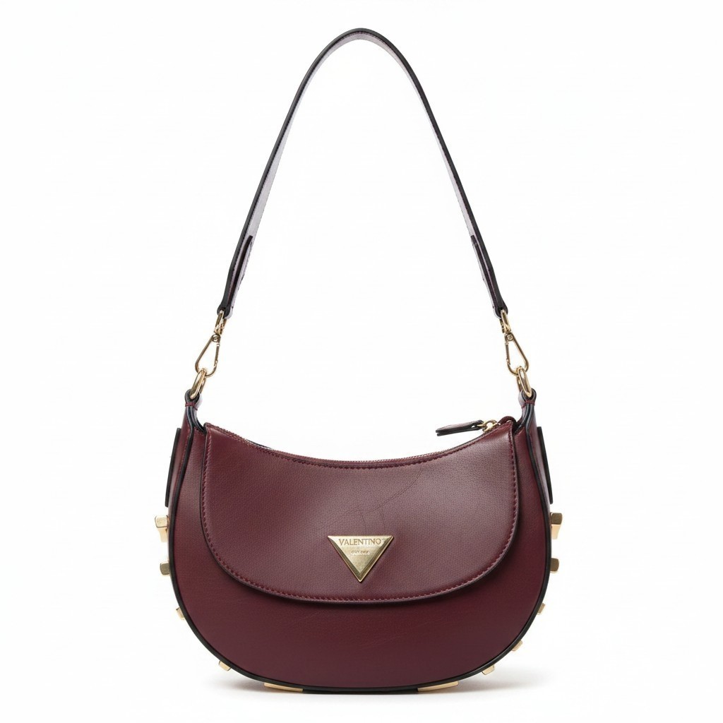 Valentino burgundy saddle bag