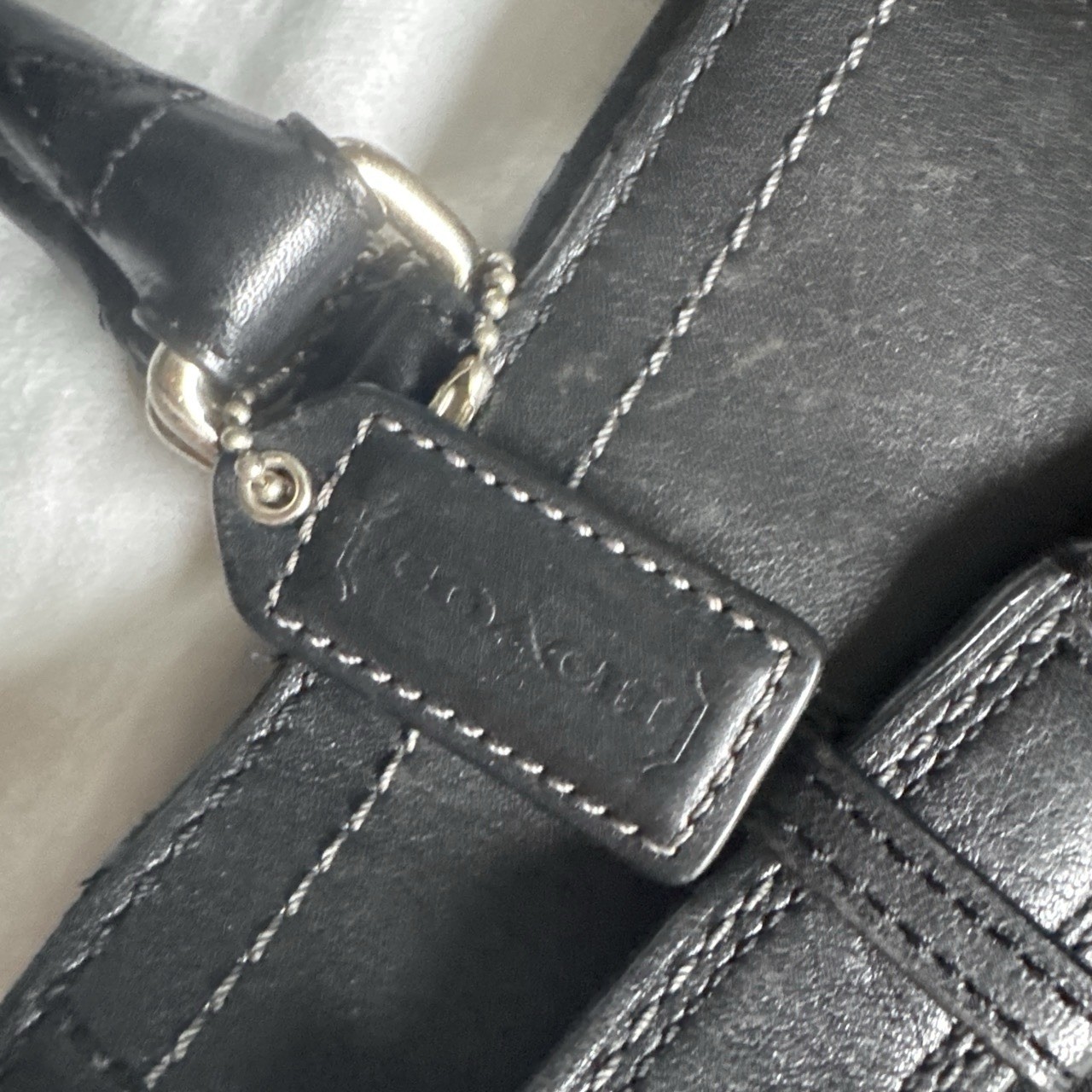 Vintage Y2K Coach Hamptons Black Leather Horsebit Tote | Shoulder Bag