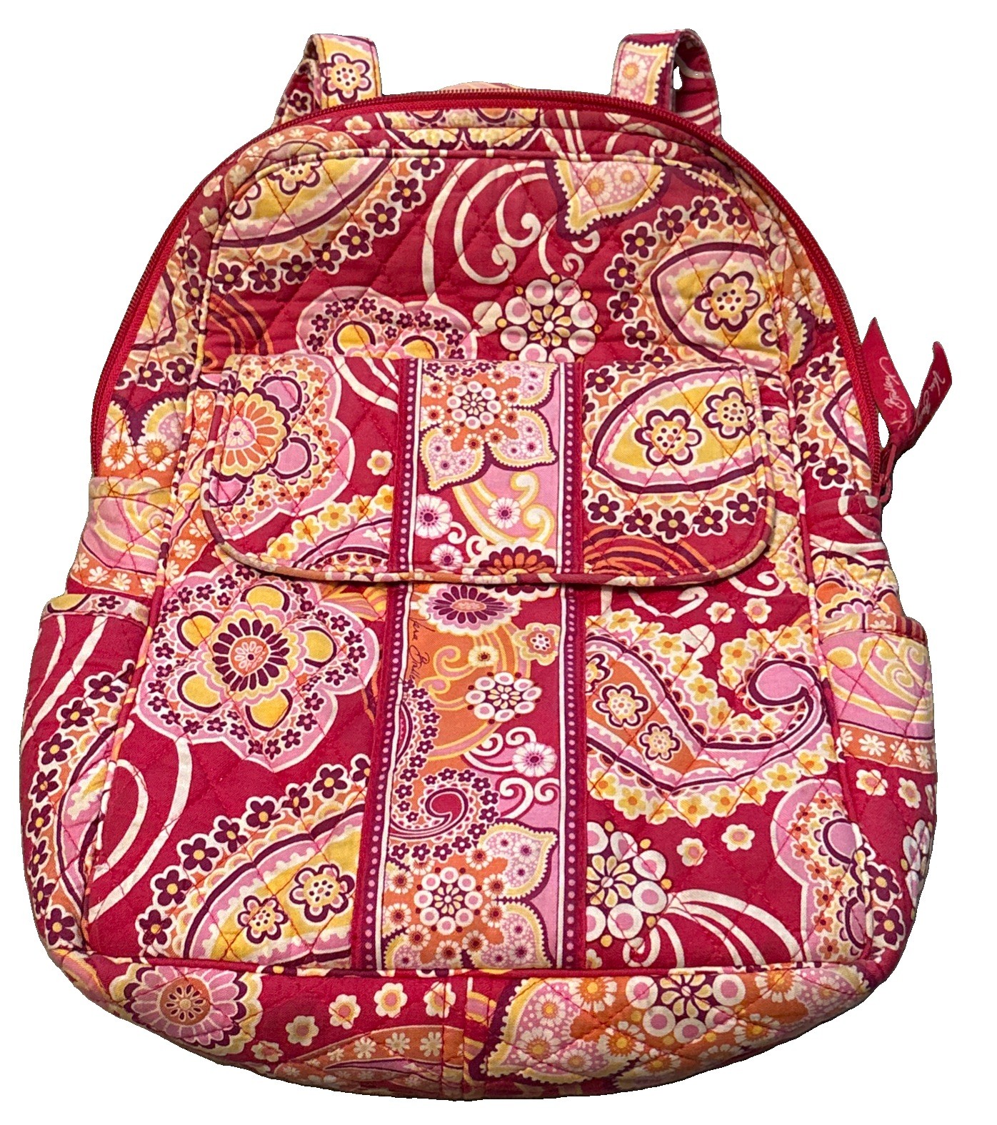 Vera Bradley Quilted Small Backpack Purse,Raspberry Fizz”, 2008,EUC.