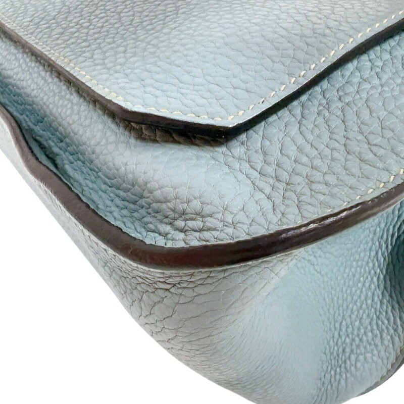 Hermes Jypsiere 37 Shoulder Bag 14.6in Taurillon Clemence Leather Ciel Blue 99