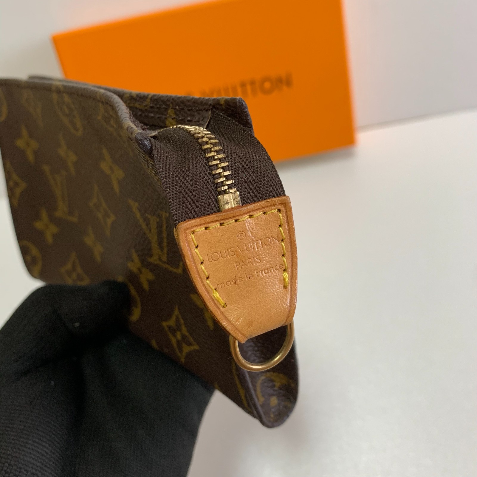 Auth Louis Vuitton Bucket Pouch PM Monogram Accessory Pouch Pochette France #2