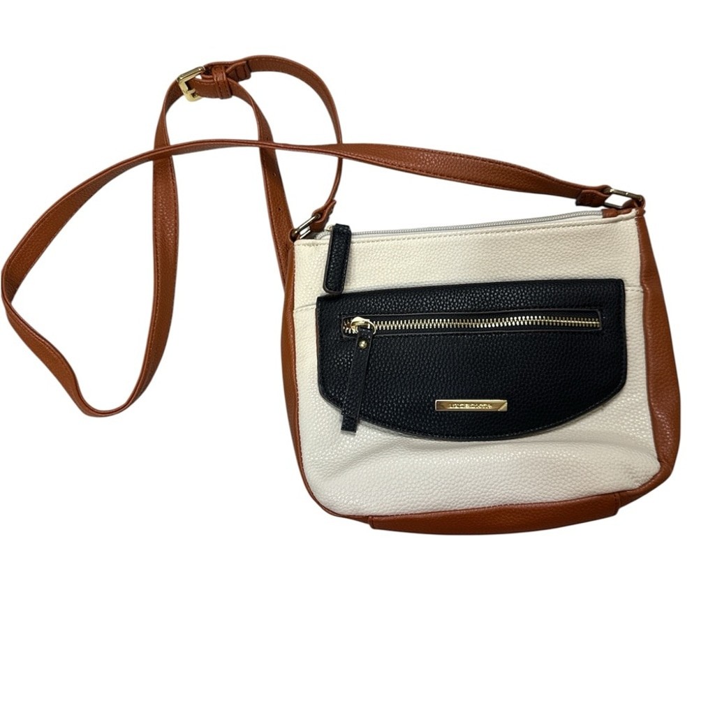 Liz Claiborne Cream, Black, and Brown Crossbody Bag