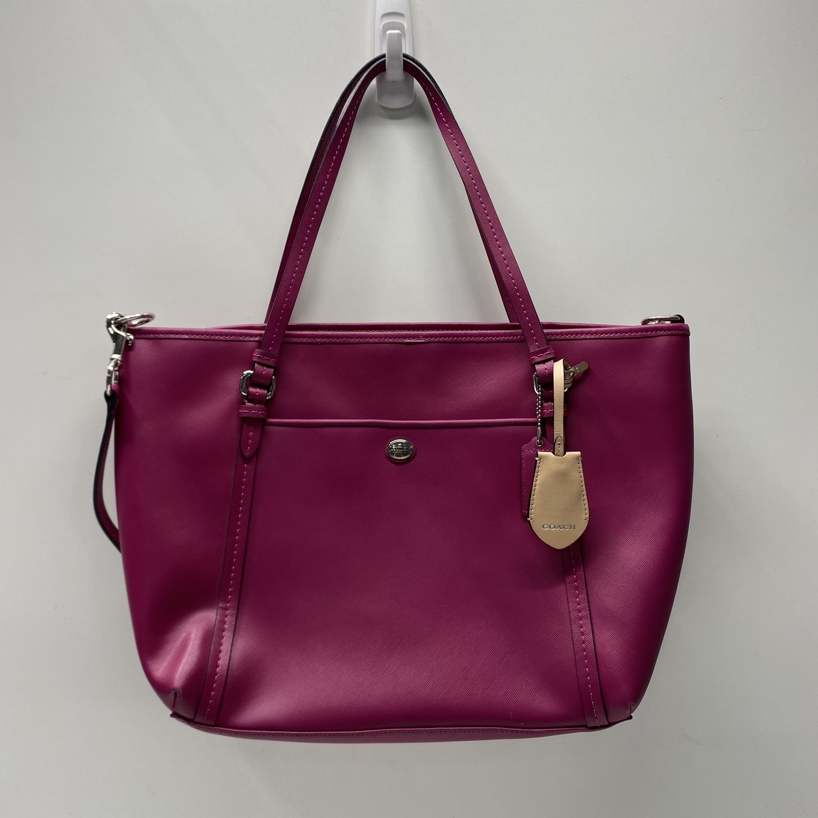 Coach Magenta Pink 2013 Park Metro Saffiano Leather Tote Bag Crossbody