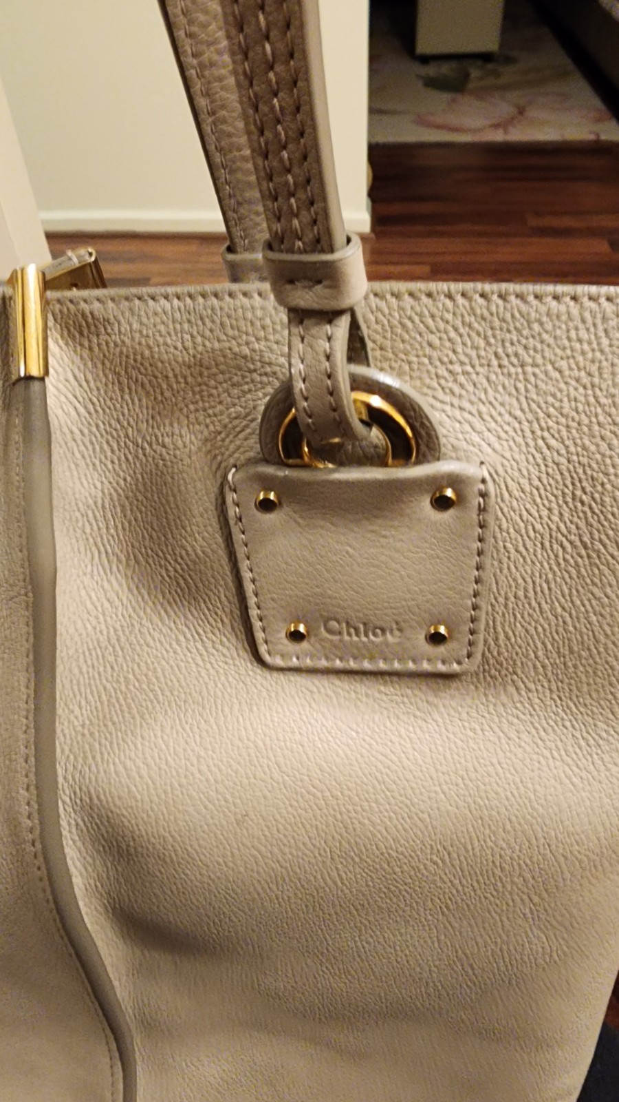 Chloe Medium Vick Tote bag smooth calfskin leather beige