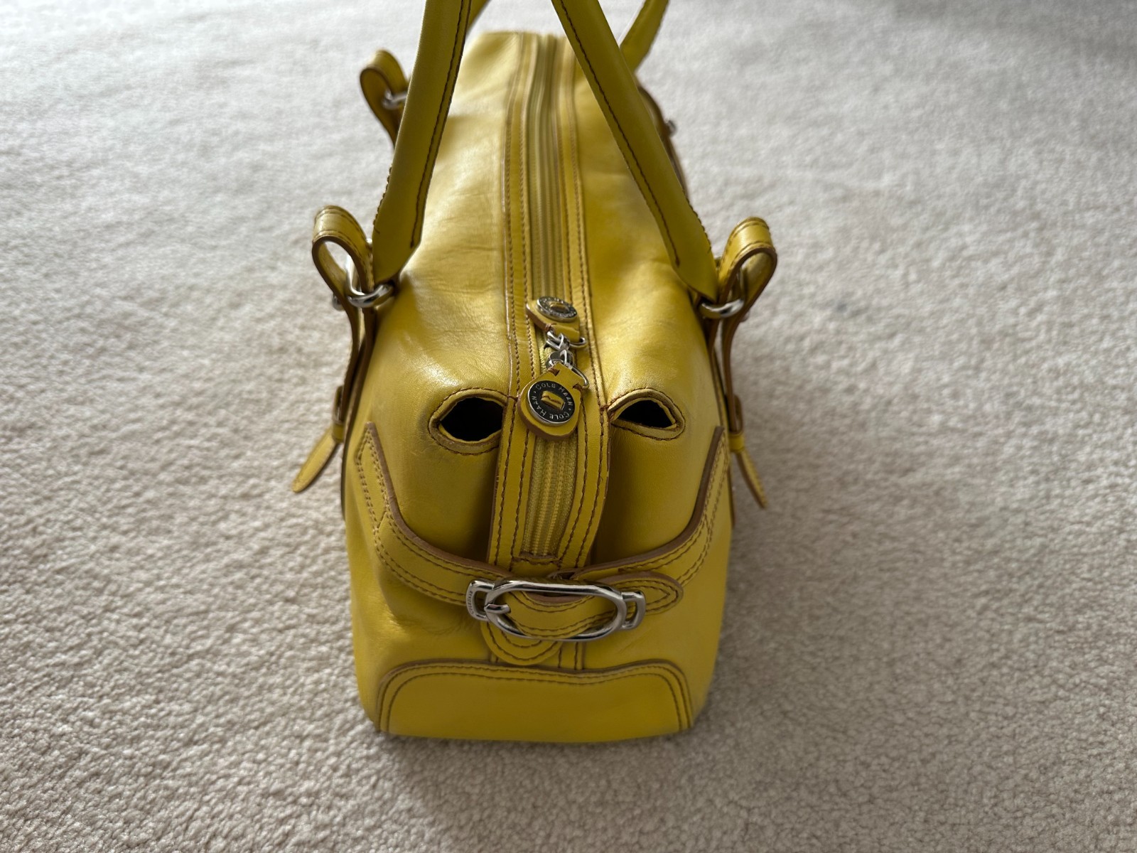 Cole Haan Yellow Leather saddle-style Purse HandBag