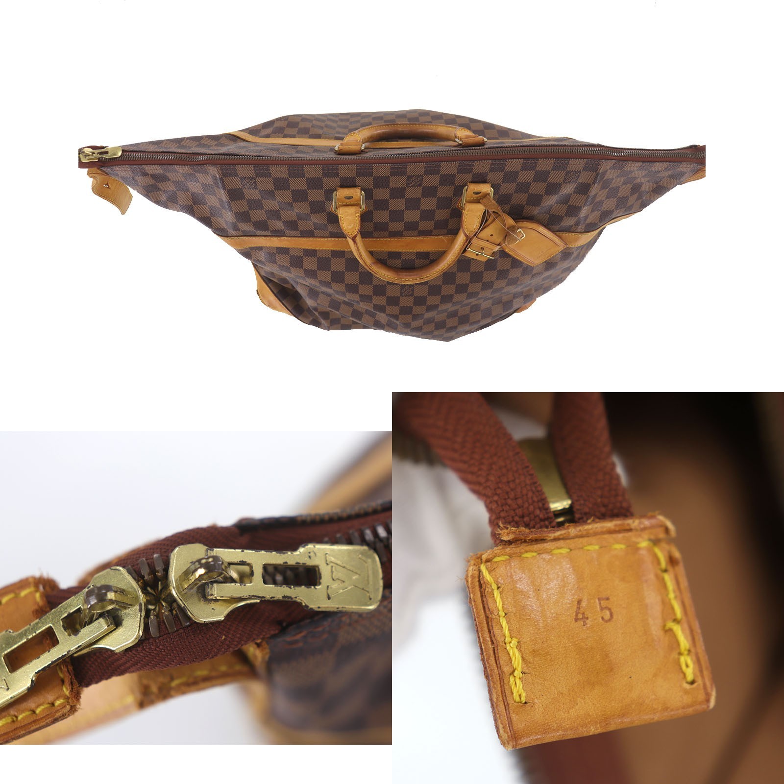 Louis Vuitton LV Damier Ebene Cruiser 45 Used Boston HandBag M41138 #EM455 H