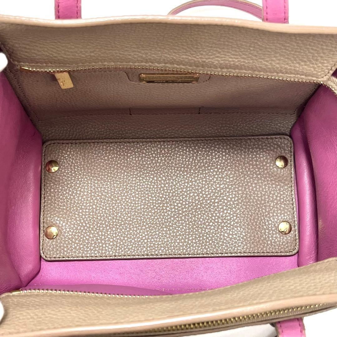 Authentic Salvatore Ferragamo Amy 2Way Leather Shoulder Bag Grey Size 28cm
