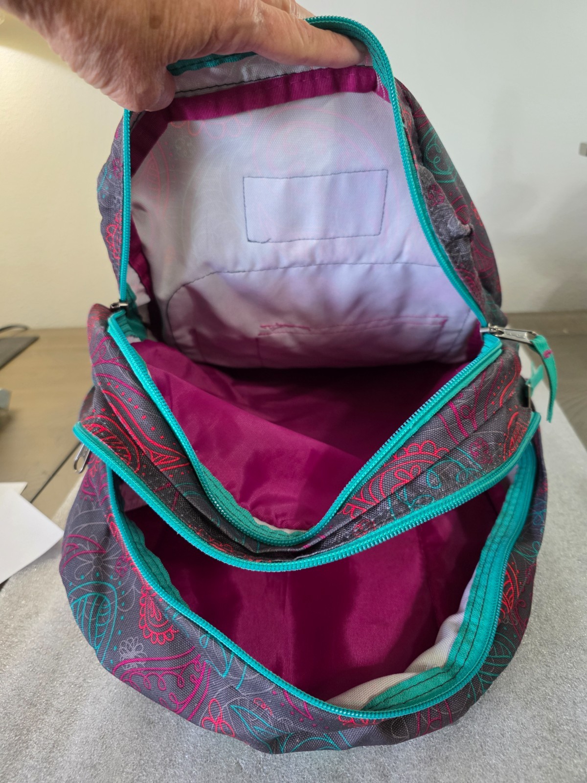trans by Jansport Backpack Teal and Burgandy