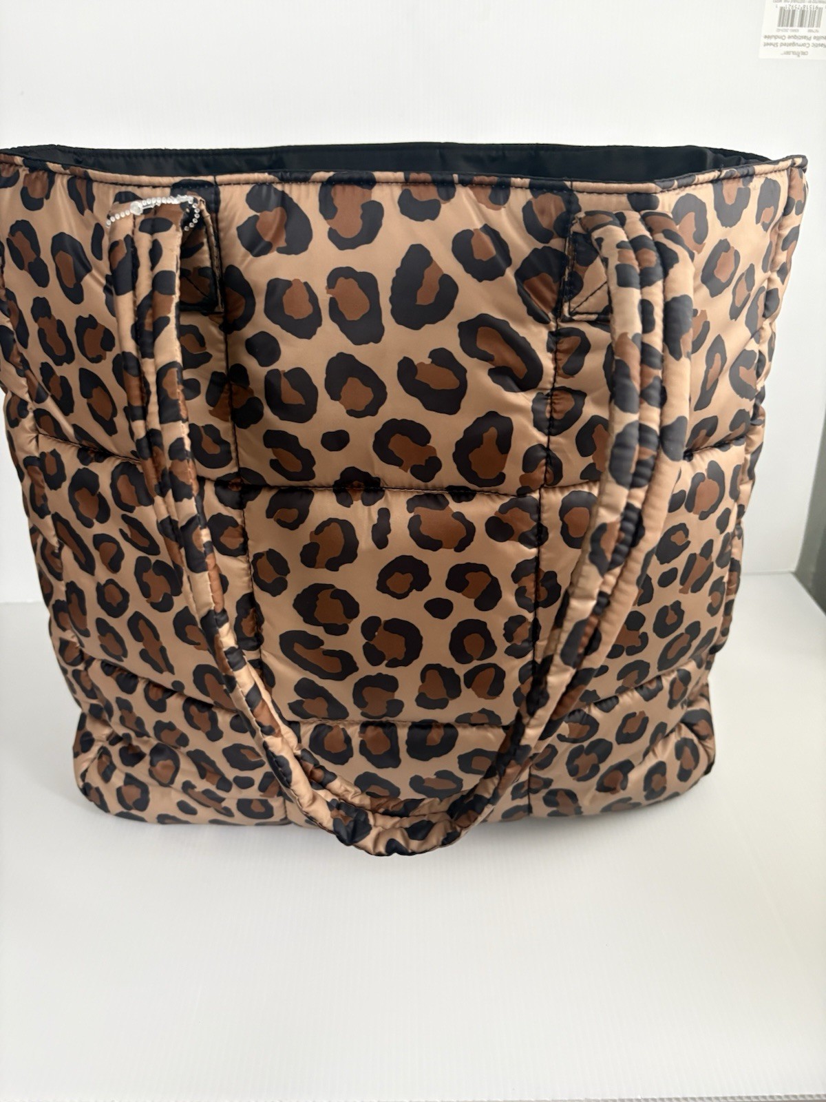 UGG Ellory Puff Tote In Leopard Print Pattern Large Travel Bag EUC
